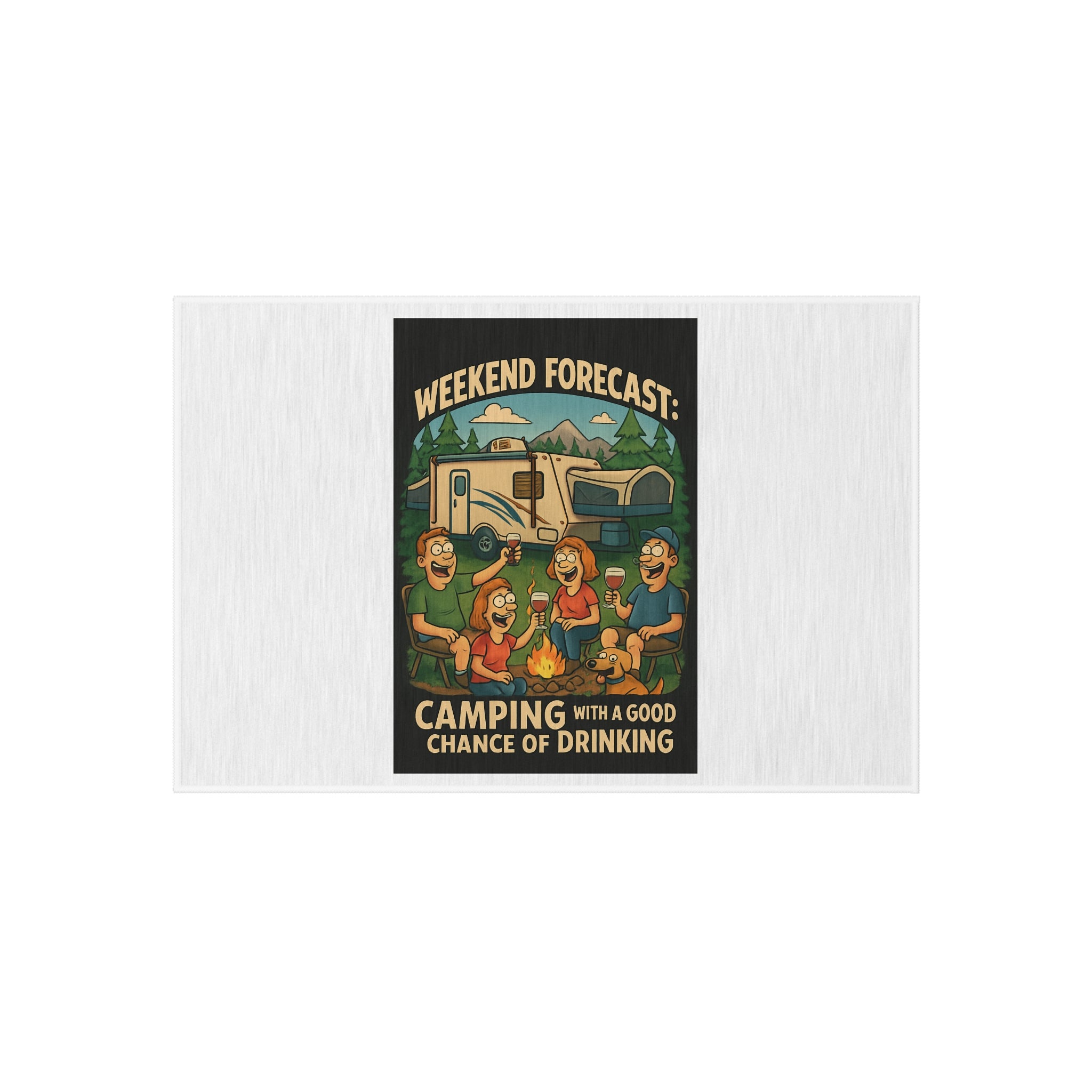 Camping Outdoor Rug with Fun Design, Picnic Mat, Patio Decor, Boho Style, Home & Garden Gift