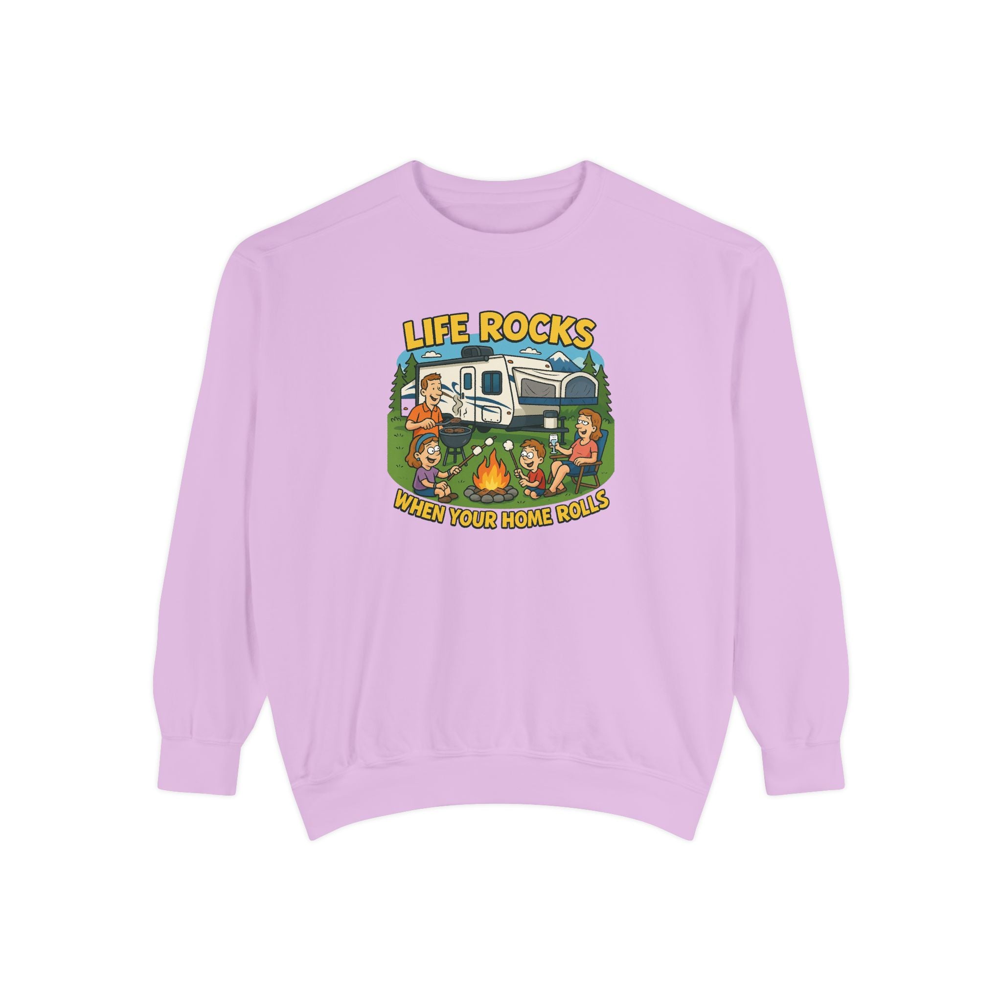 Retro Camping Sweatshirt, Life Rocks Sweater, Unisex Sweatshirt, Vintage RV Sweatshirt, Cozy Outdoor Apparel, Gift for Campers