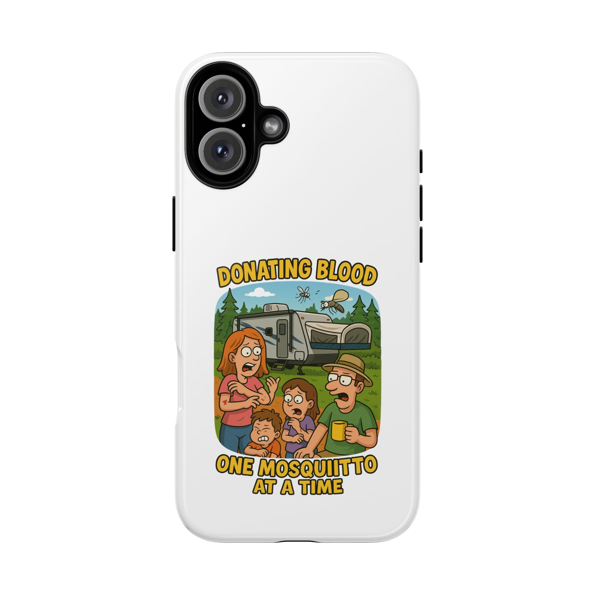 Humorous Phone Case - Donating Blood Mosquito Design, Funny Gift for Nurses, Outdoor Lovers, Eco-Friendly Gift, Summer Fun