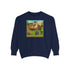 Vintage-Inspired Unisex Sweatshirt with 'High Class Trail Trash' Design
