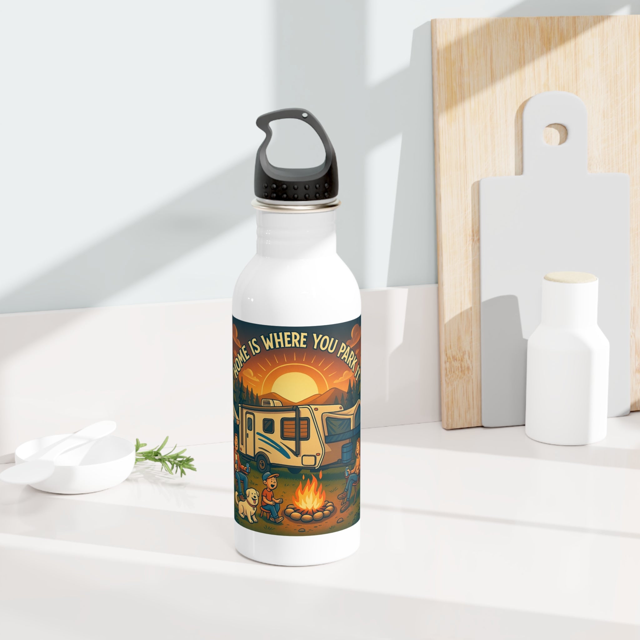 Camping Vibes Stainless Steel Water Bottle | Adventure Gift | Outdoor Enthusiast | RV Life | Camping Essentials | Travel Hydration