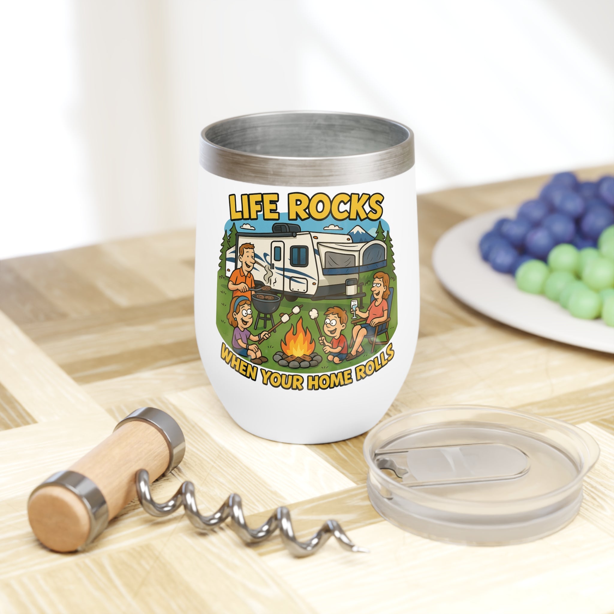 Chill Wine Tumbler - Life rocks when your home rolls