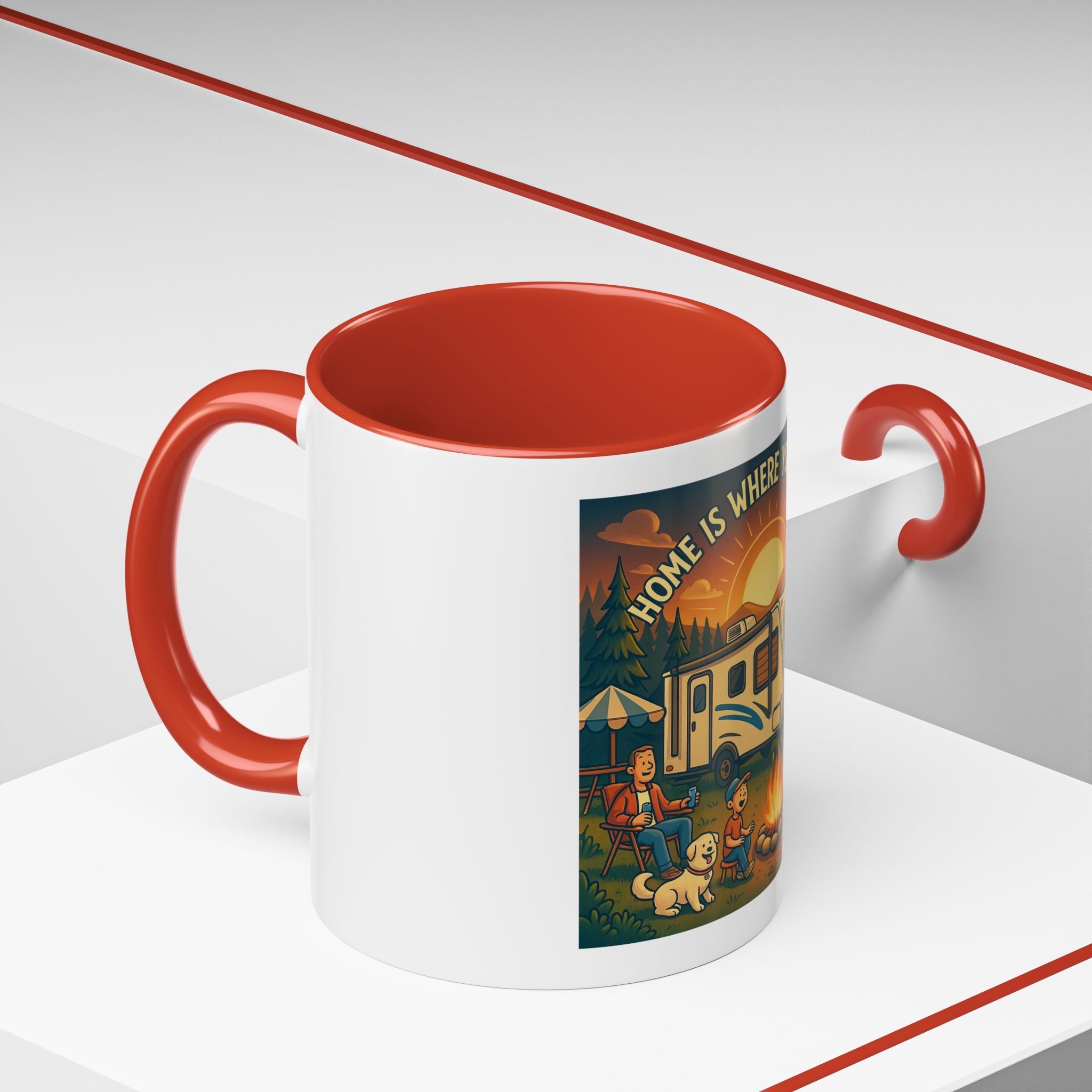 Camping Coffee Mug, Home is Where You Park It, RV Life Mug, Adventure Gift, Outdoor Enthusiast Drinkware