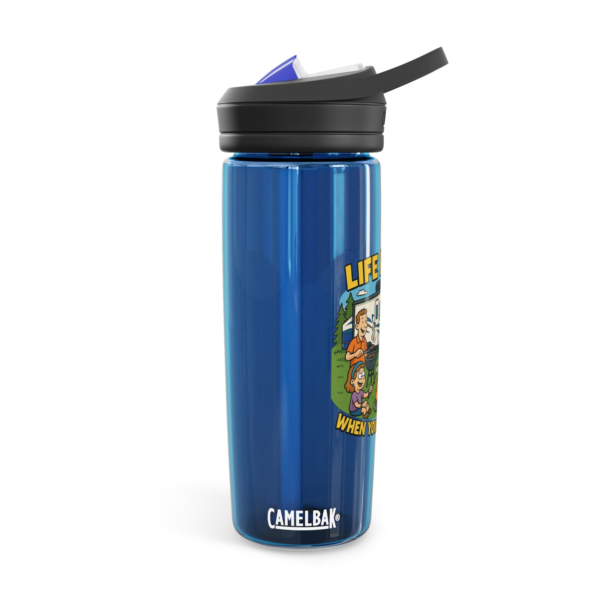 Camping Water Bottle with Life Rocks Design, Adventure Hydration, RV Lover Gift, Outdoorsy Water Bottle, Eco-Friendly Travel Gear