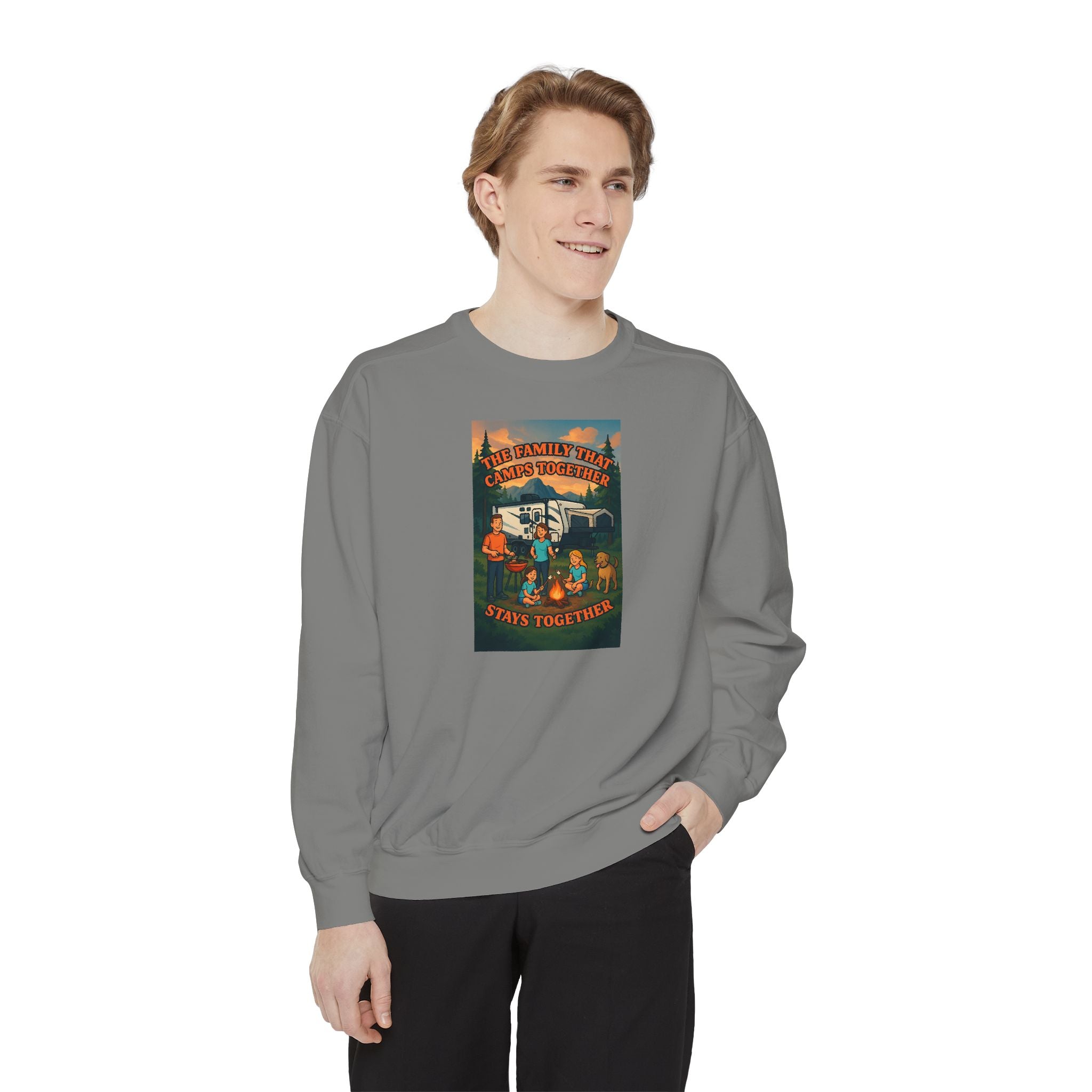 Cozy Unisex Garment-Dyed Sweatshirt with Retro Design, Perfect for Relaxing, Gift for Friends, Casual Wear, Fall Fashion, Warm Layer