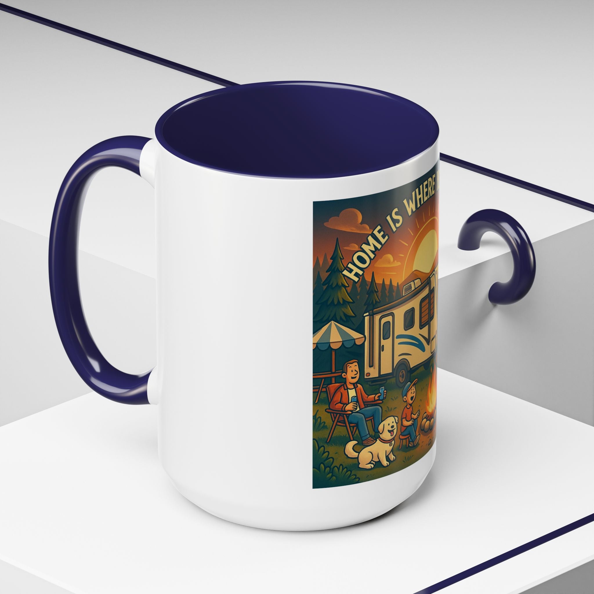 Camping Coffee Mug, Home is Where You Park It, RV Life Mug, Adventure Gift, Outdoor Enthusiast Drinkware