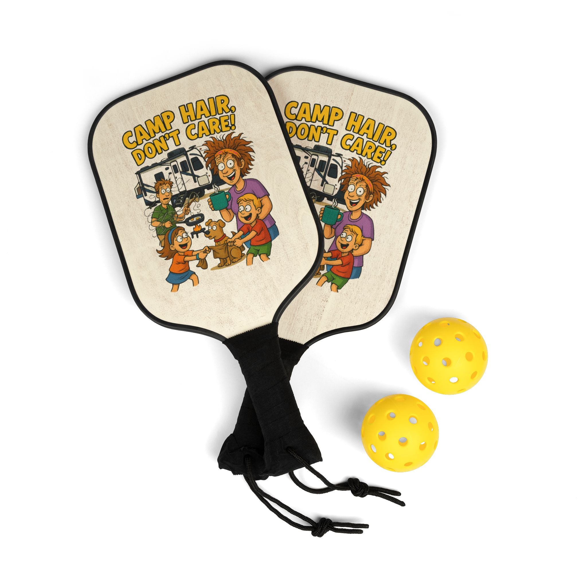 Pickleball Paddle Set with Fun Design, Perfect for Pickleball Lovers, Campers, Sports Gift, Outdoor Fun, Adventure Gear