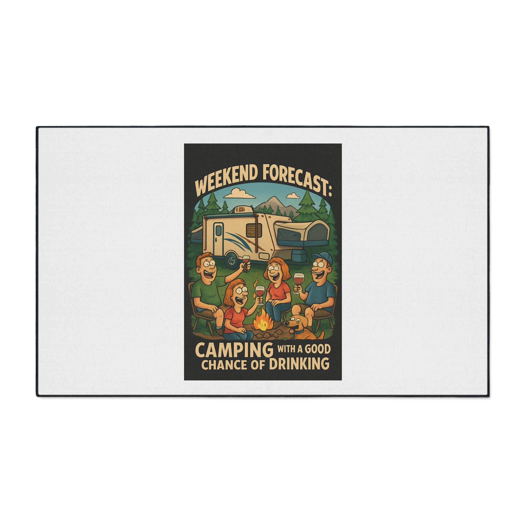 Camping-Themed Heavy Duty Floor Mat - Perfect for Outdoor Lovers, Home Decor, RV Accessories, Picnic, BBQ, Gifts