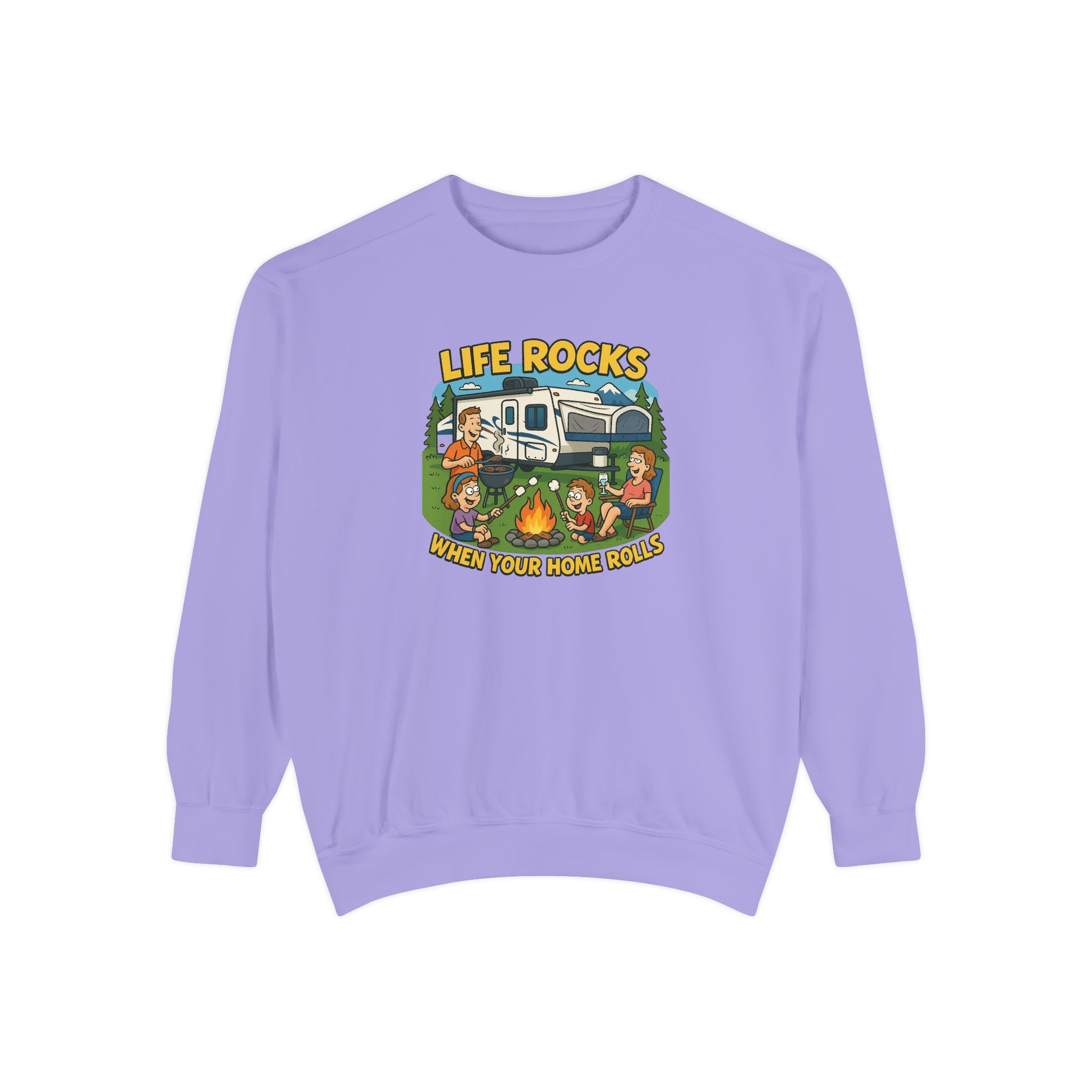 Retro Camping Sweatshirt, Life Rocks Sweater, Unisex Sweatshirt, Vintage RV Sweatshirt, Cozy Outdoor Apparel, Gift for Campers