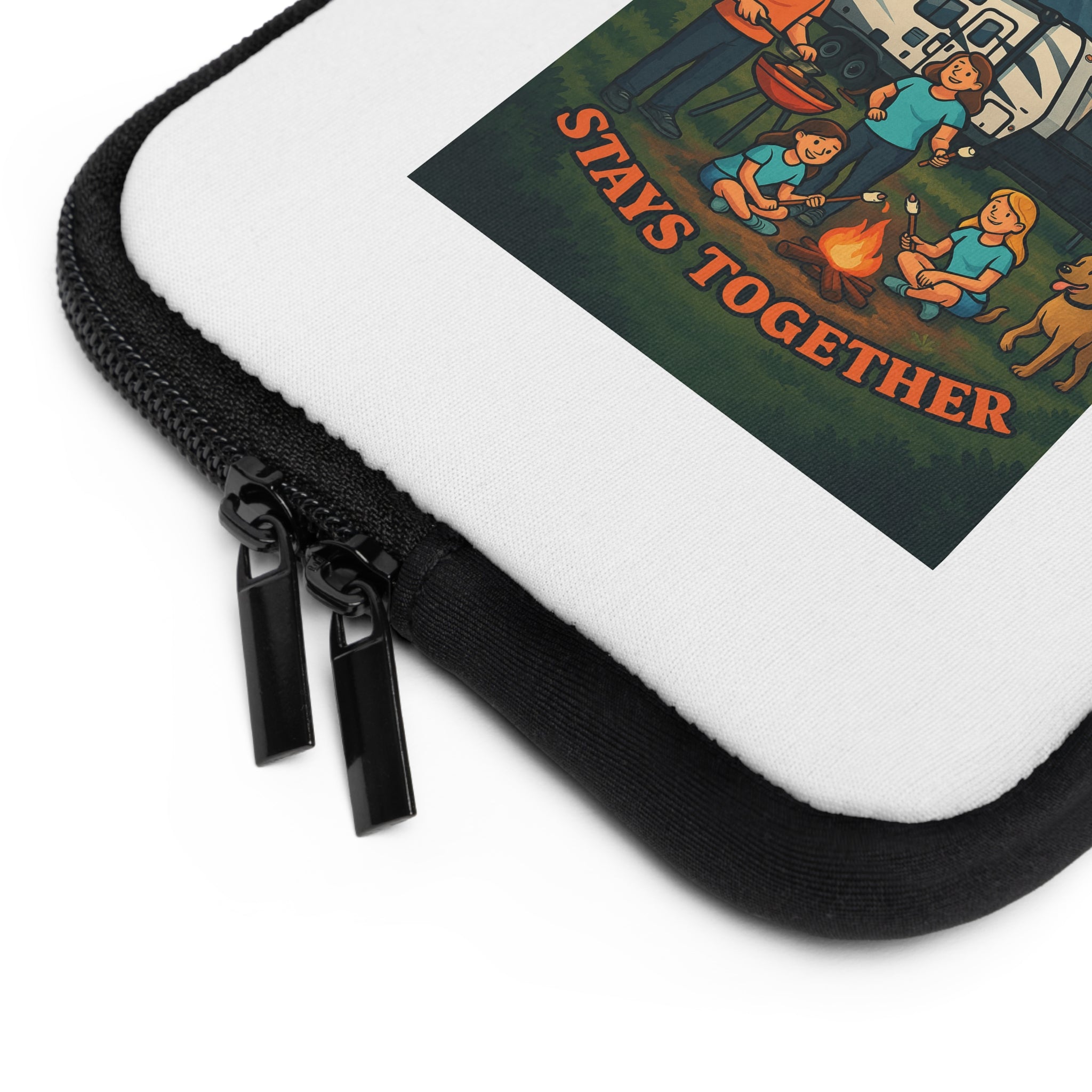 Camping Family Laptop Sleeve, Nature Themed Sleeve, Outdoor Adventure Case, Gifts for Campers, Family Reunion Accessory