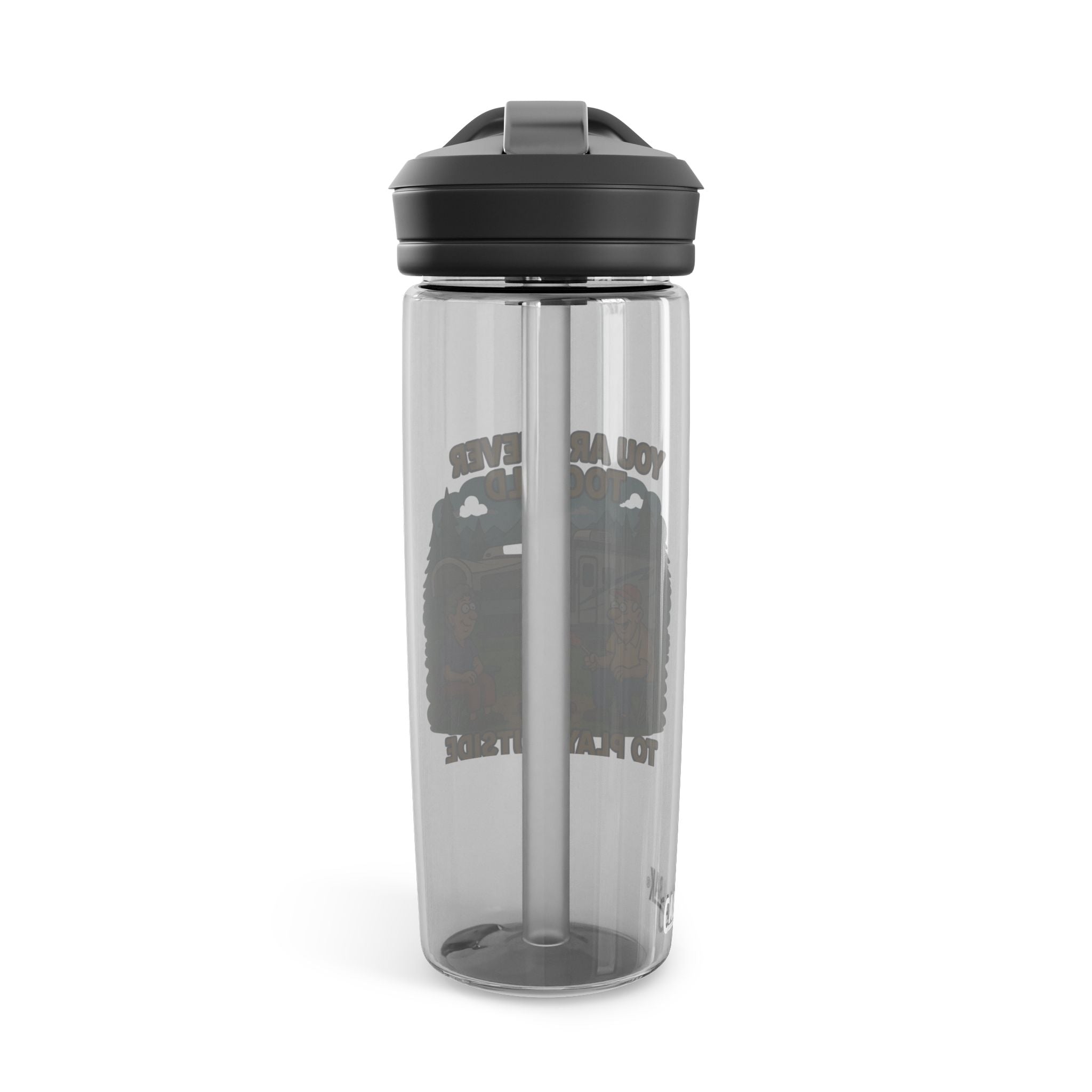 Vintage Camping Water Bottle - "You Are Never Too Old to Play Outside"