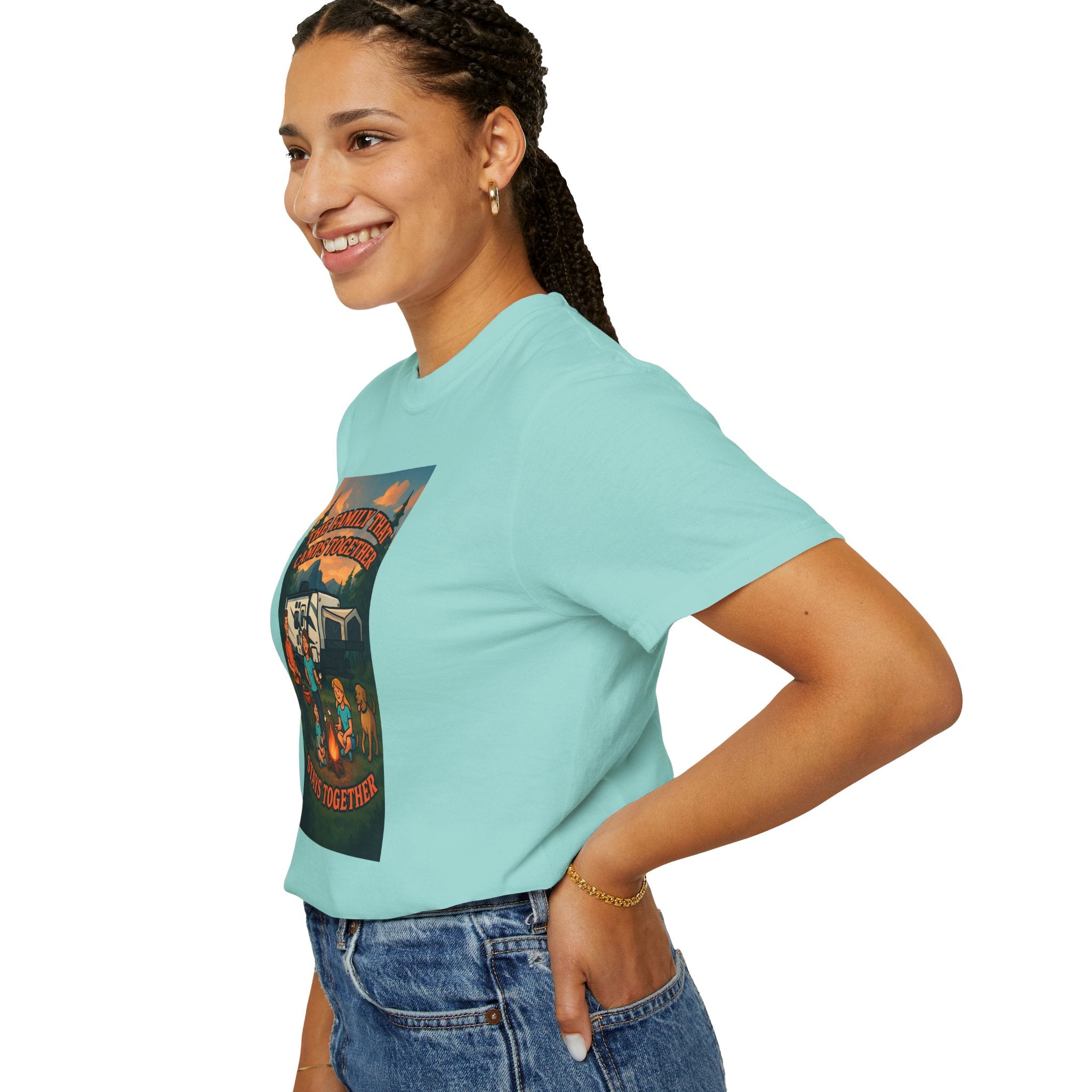 Family Camping T-shirt, Casual Outdoor Tee, Perfect for Family Gatherings, Summer Camp, Gift for Outdoor Lovers, Relaxed Fit Tee