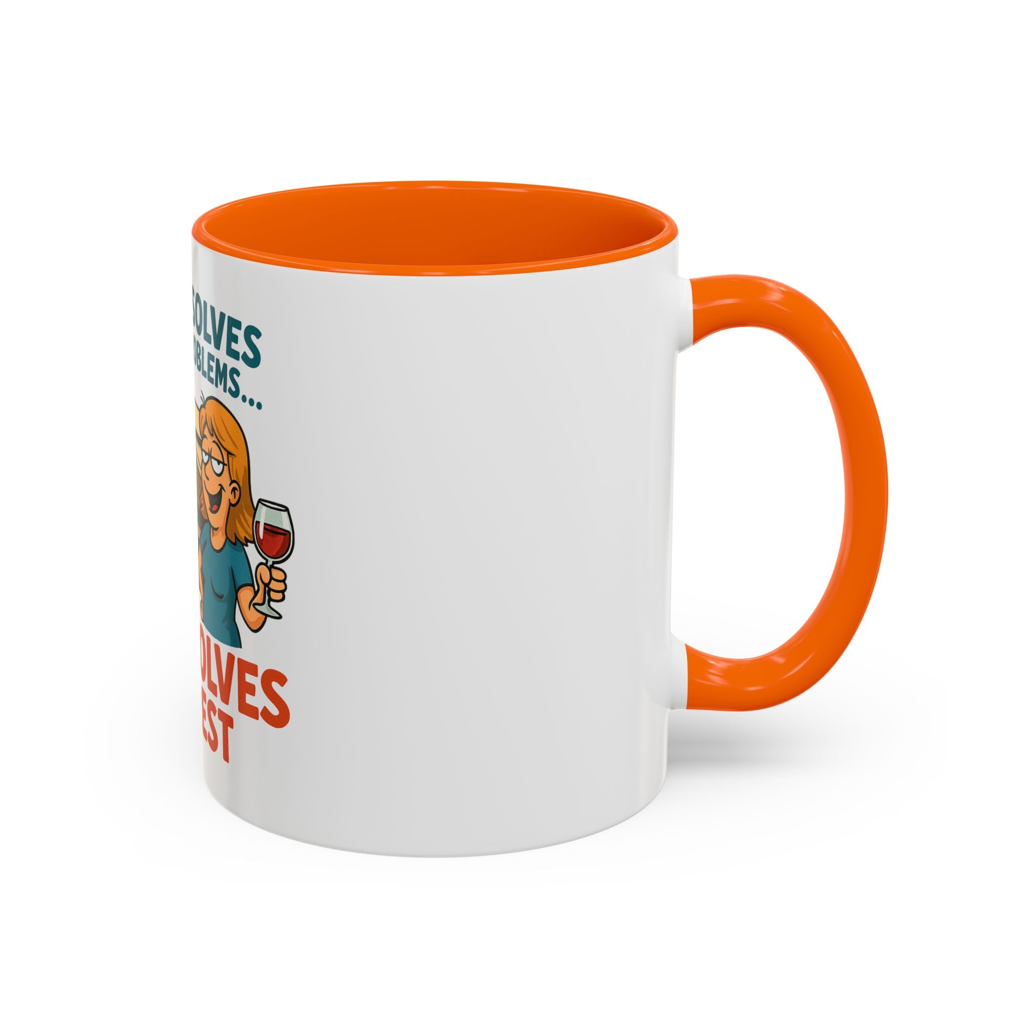 Camping Coffee Mug - Wine Solves the Rest - Fun Camper Mug for Nature Lovers, Gift for Adventurers, Travel Mug, Coffee Lover's Gift