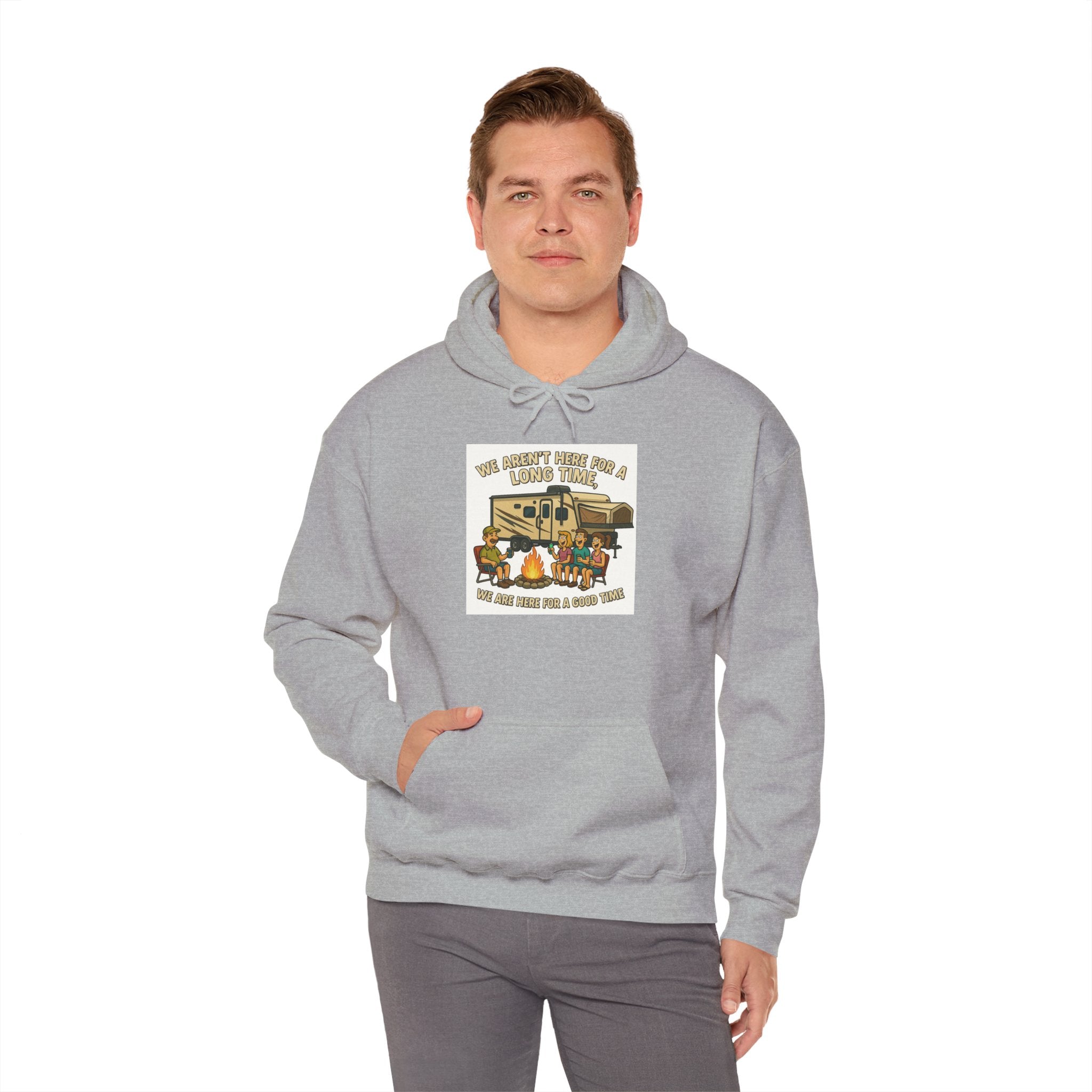 Adventure Awaits Graphic Hoodie - We aren't here for a long time, we are here for a good time