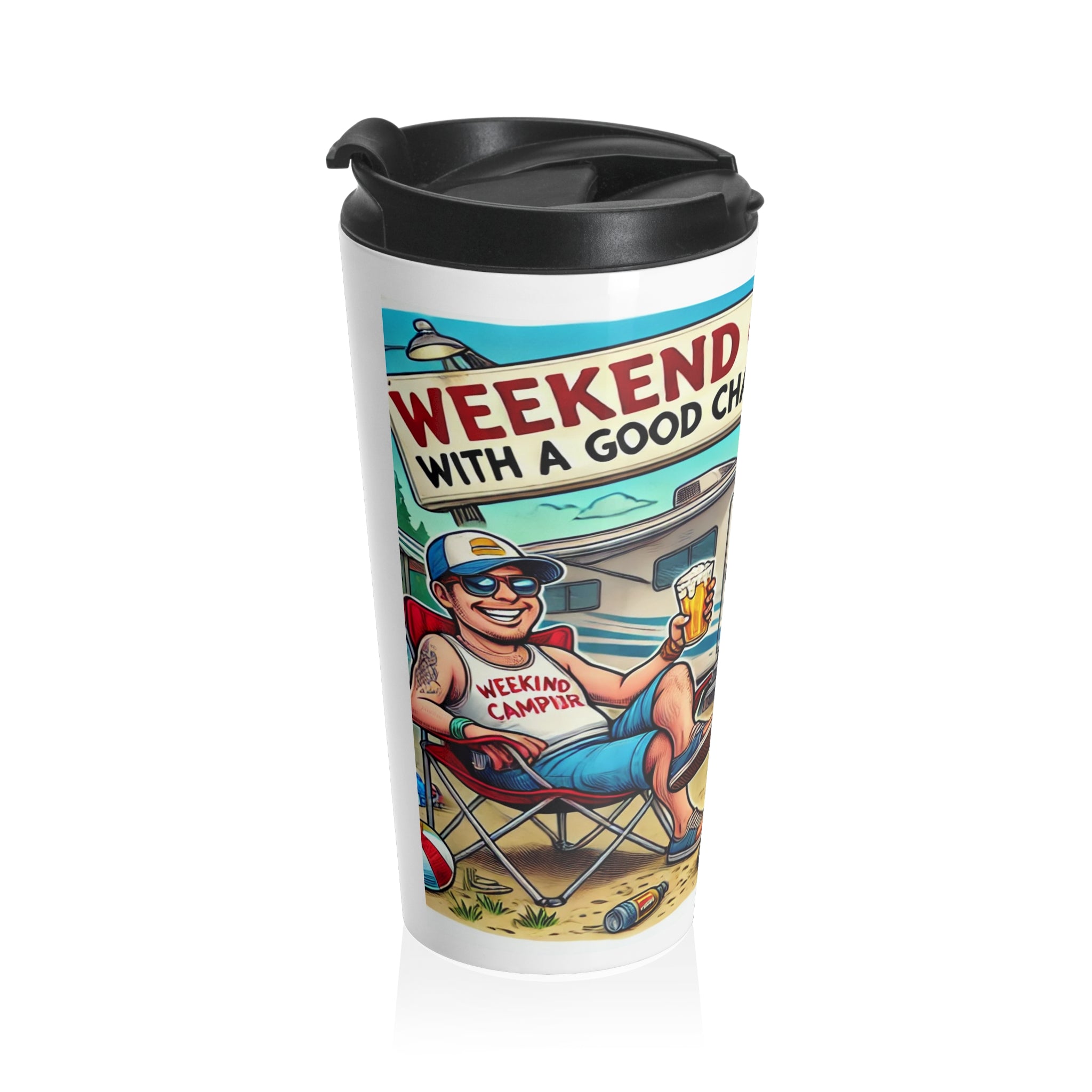 Travel Mug - Weekend Forecast Camping with a Good Chance of Drinking