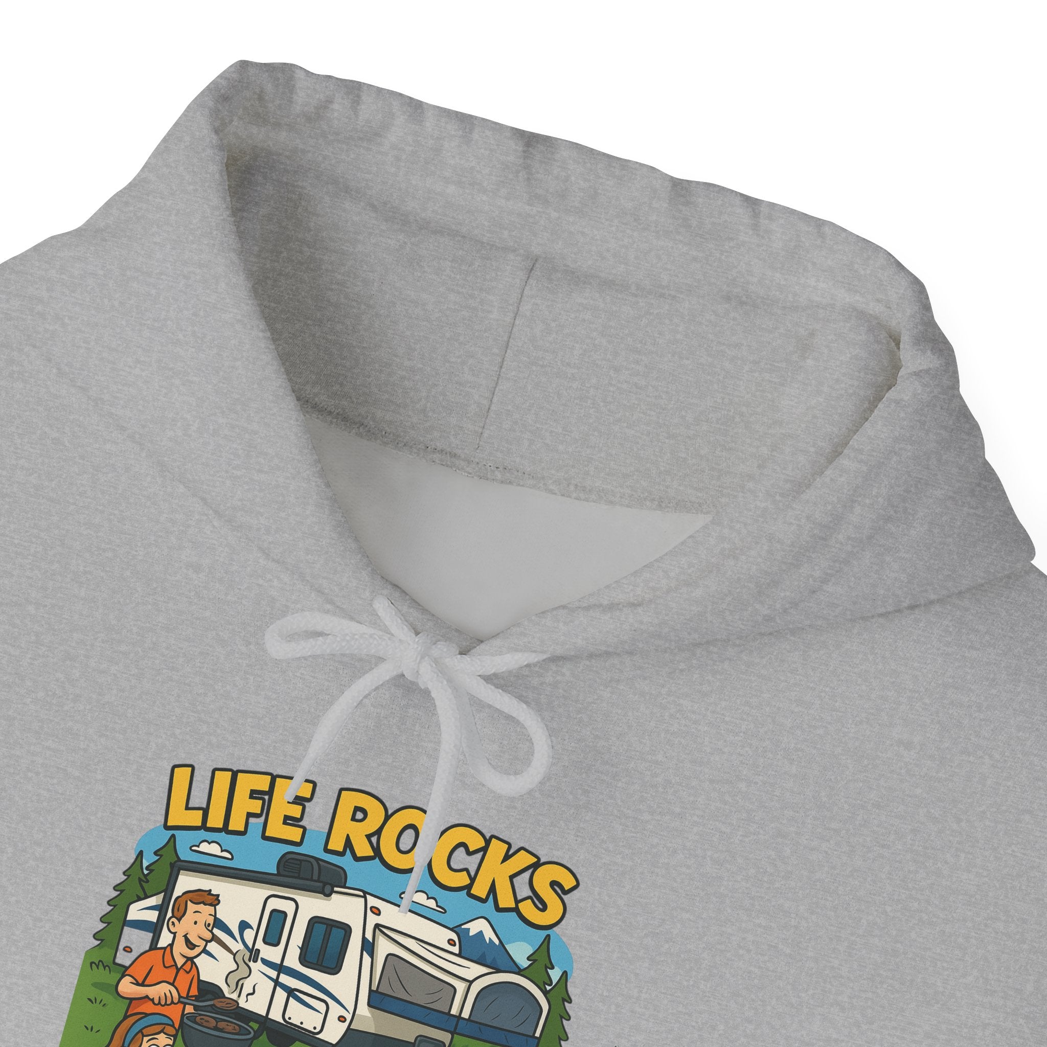 Campfire Adventure Hoodie with Retro Design, Cozy Gift for Outdoor Lovers, Perfect for Camping, Road Trips, and Casual Wear