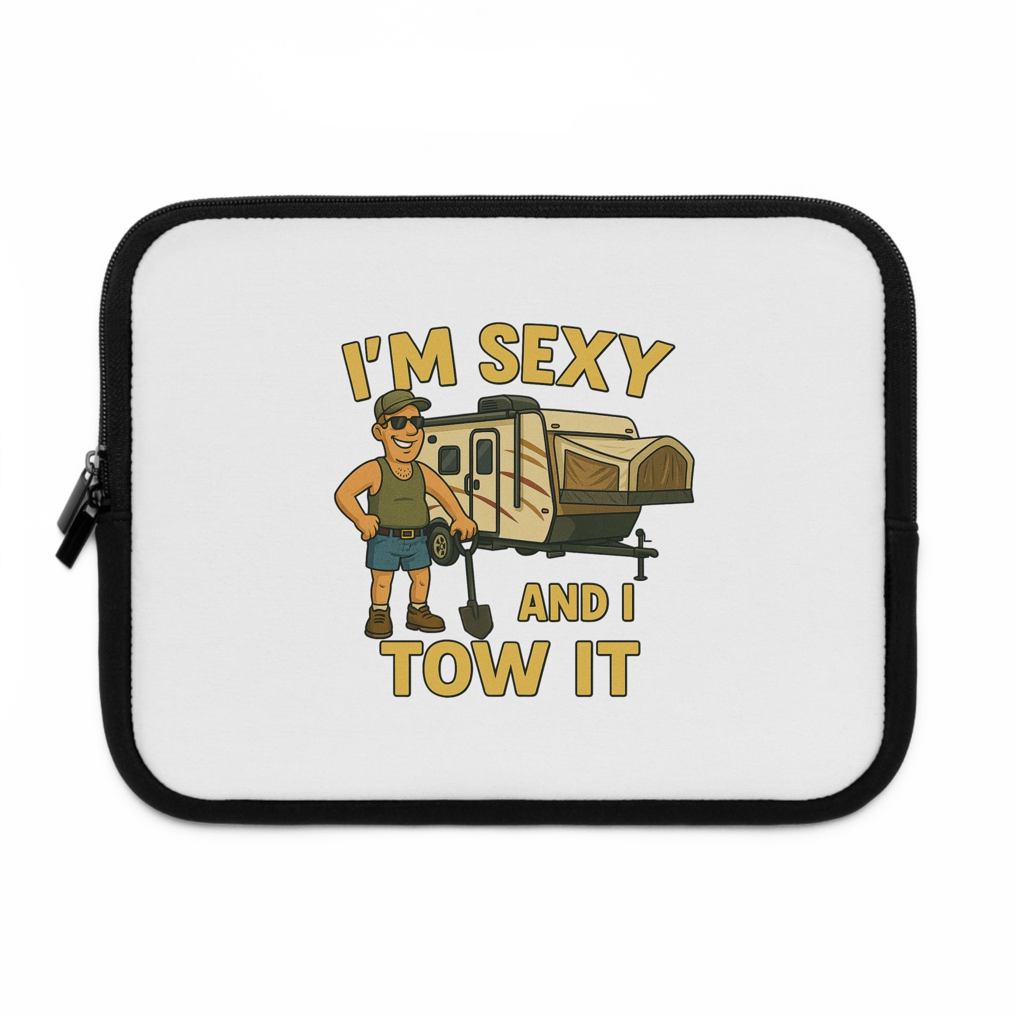 Funny Camping Laptop Sleeve - I'm Sexy and I Tow It, RV Lover Gift, Travel Accessory, Unique Computer Bag, Camping Enthusiast Present