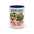 Camping Coffee Mug - Wine Solves the Rest - Fun Camper Mug for Nature Lovers, Gift for Adventurers, Travel Mug, Coffee Lover's Gift