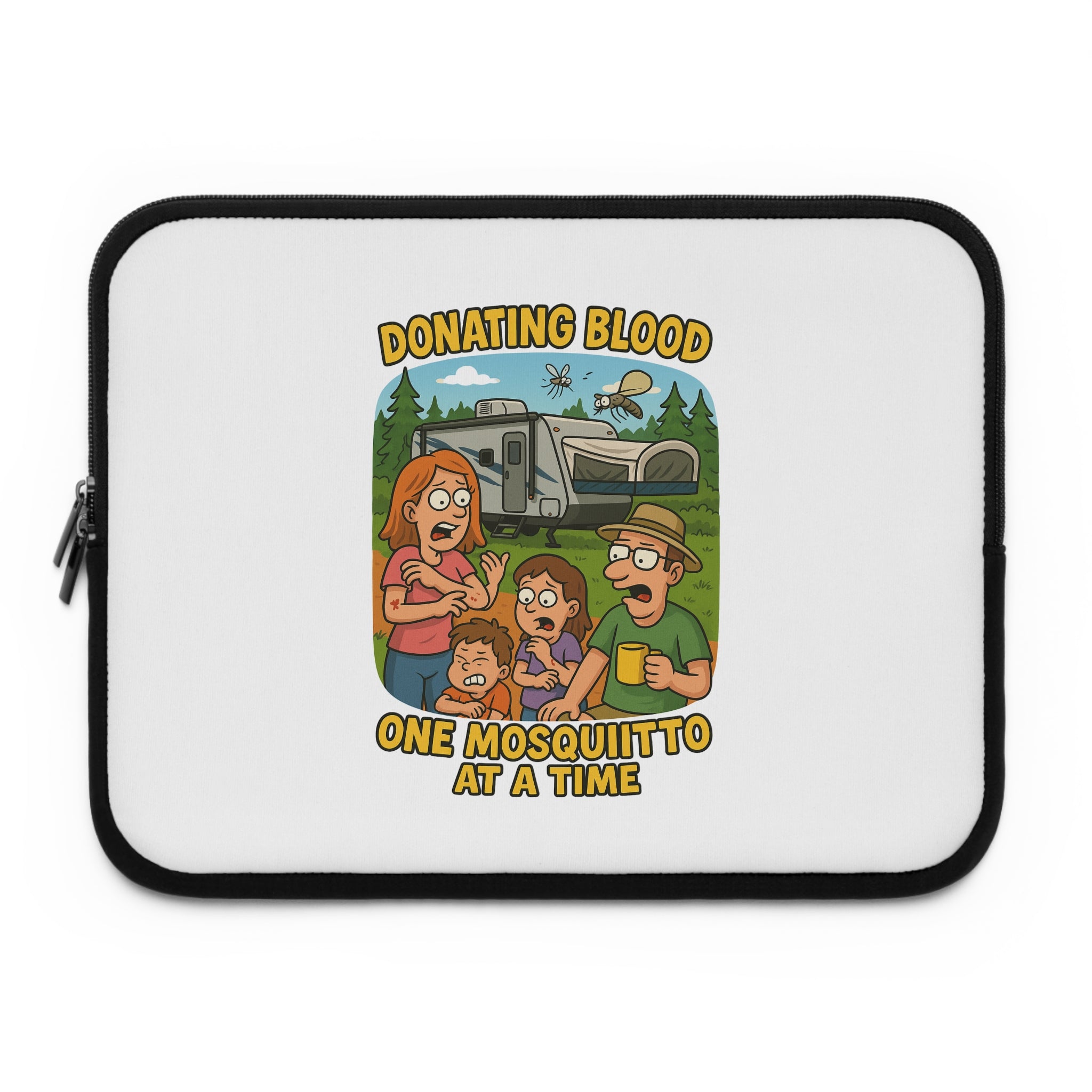 Whimsical Laptop Sleeve featuring Fun Design, Perfect for Students, Donating Blood, Office Use, Gifts, & Eco-Friendly Style