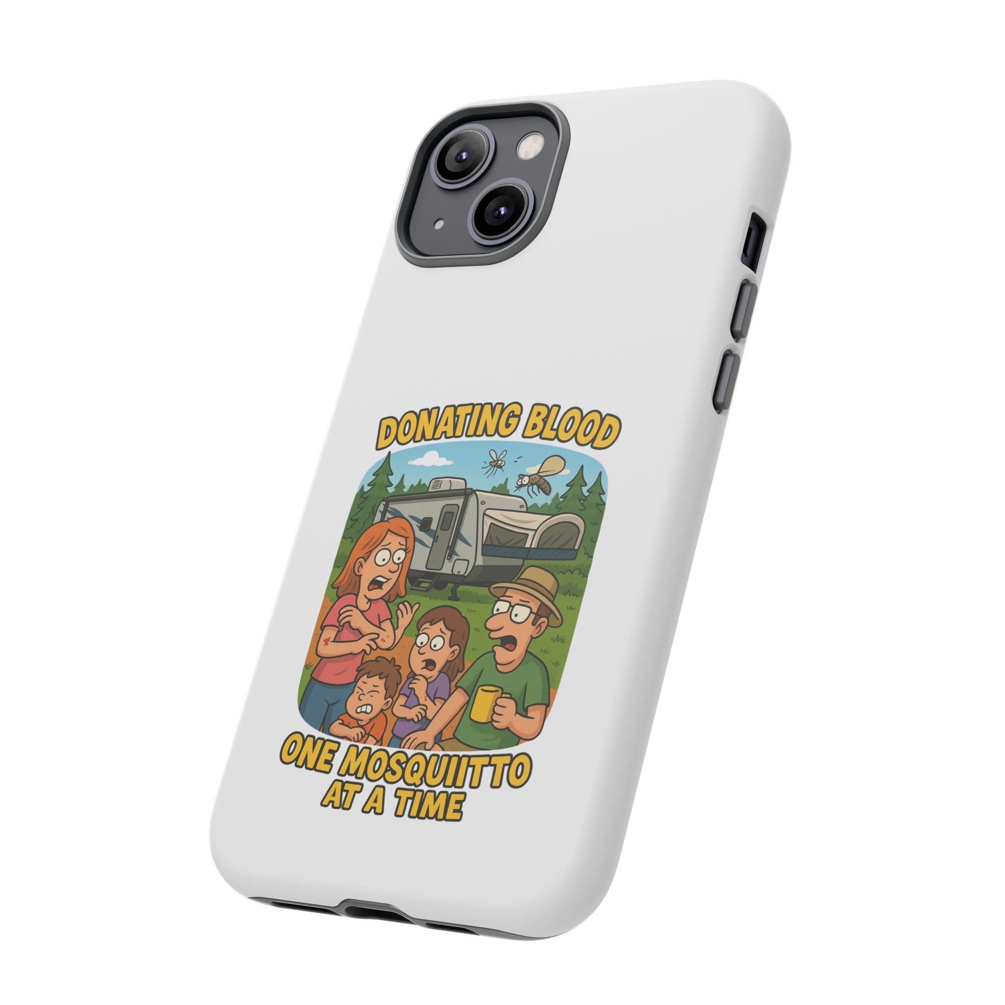 Humorous Phone Case - Donating Blood Mosquito Design, Funny Gift for Nurses, Outdoor Lovers, Eco-Friendly Gift, Summer Fun