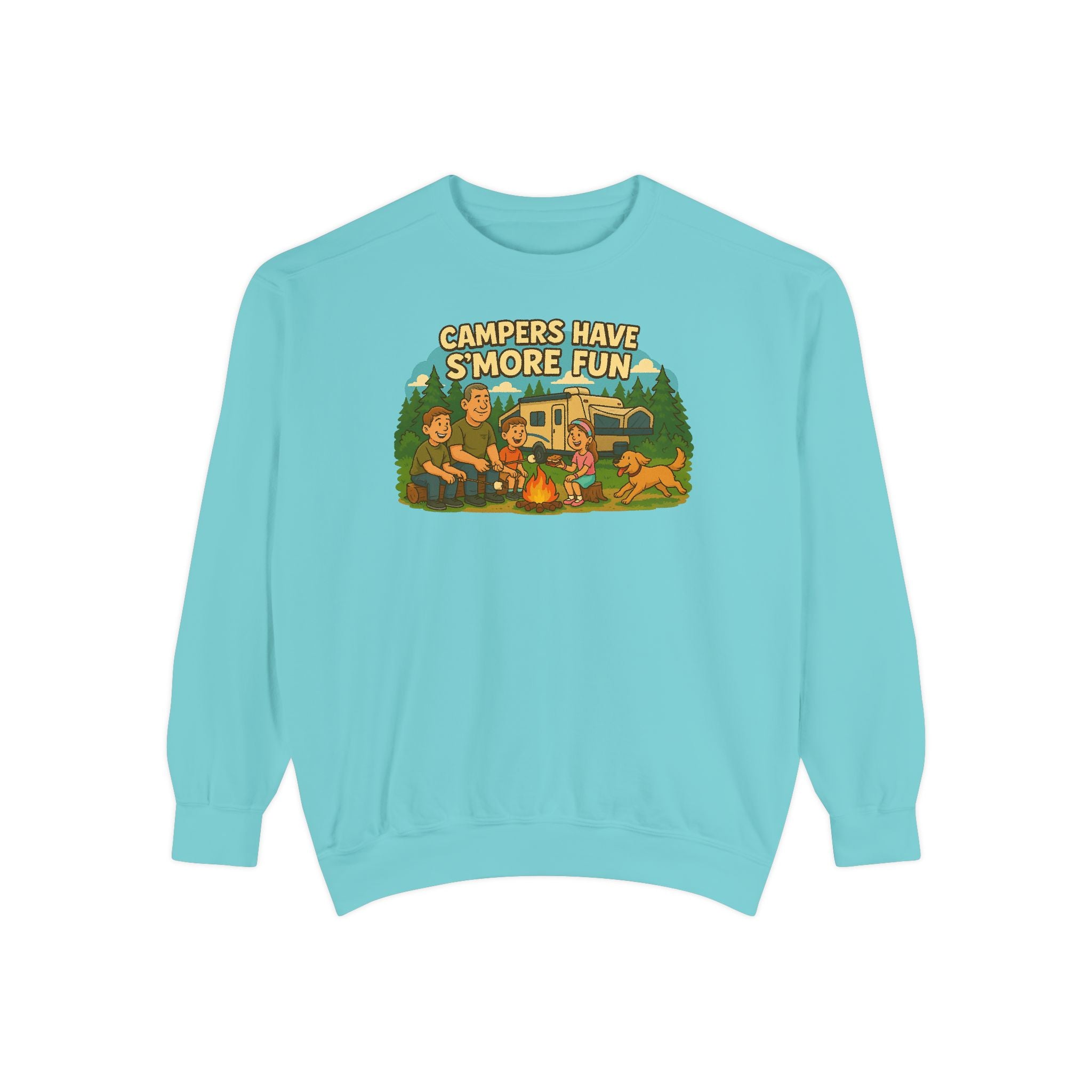 Camper Vibes Sweatshirt - Enjoy S'mores, Unisex Campfire Clothing, Perfect for Outdoor Adventures, Gift for Adventurers, Cozy Camping Attire