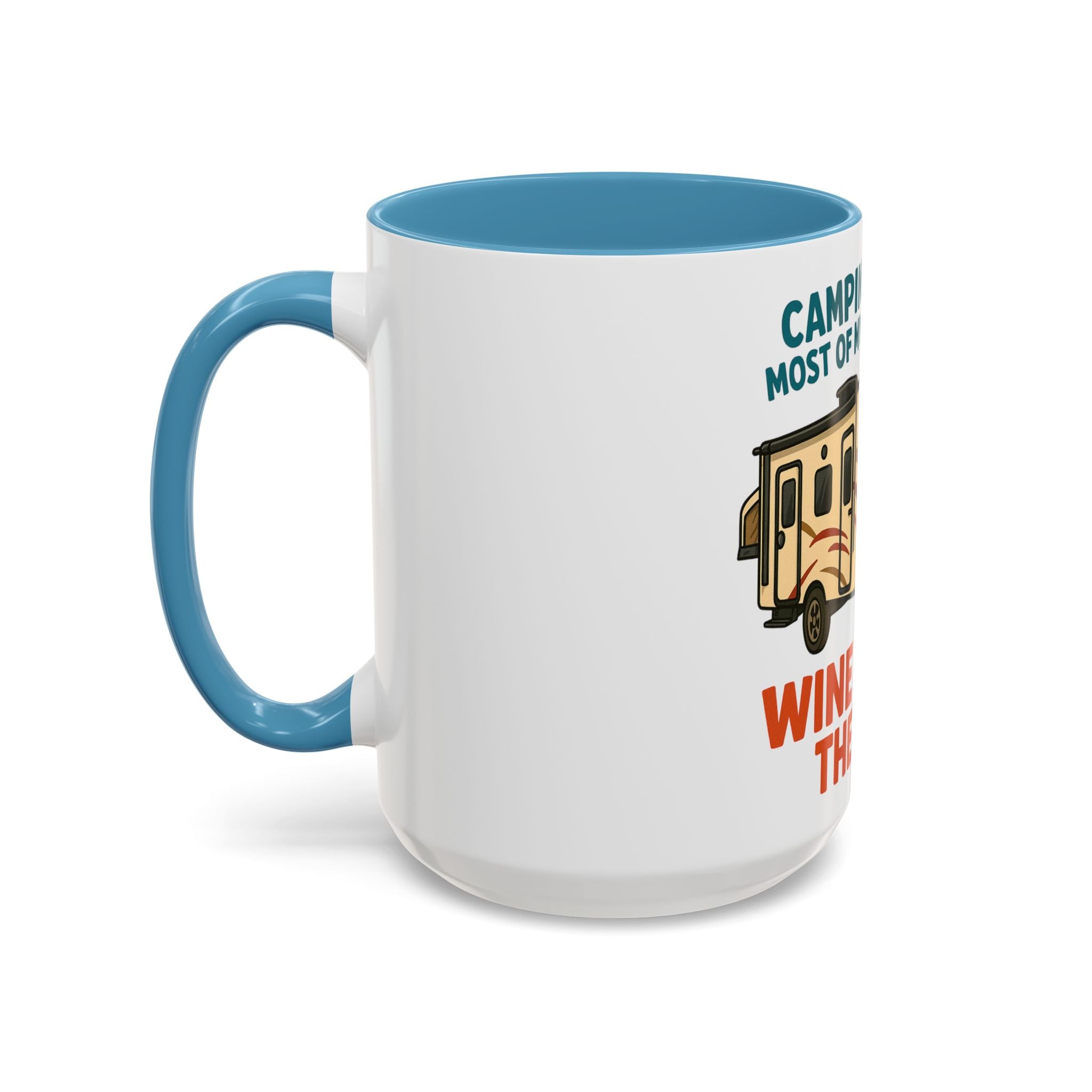 Camping Coffee Mug - Wine Solves the Rest - Fun Camper Mug for Nature Lovers, Gift for Adventurers, Travel Mug, Coffee Lover's Gift