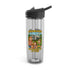 Fun Cartoon Water Bottle, Quirky Drinkware, Motivational Hydration, Eco-Friendly Gift, Ideal for Campers, Perfect for Summer, Donation Theme