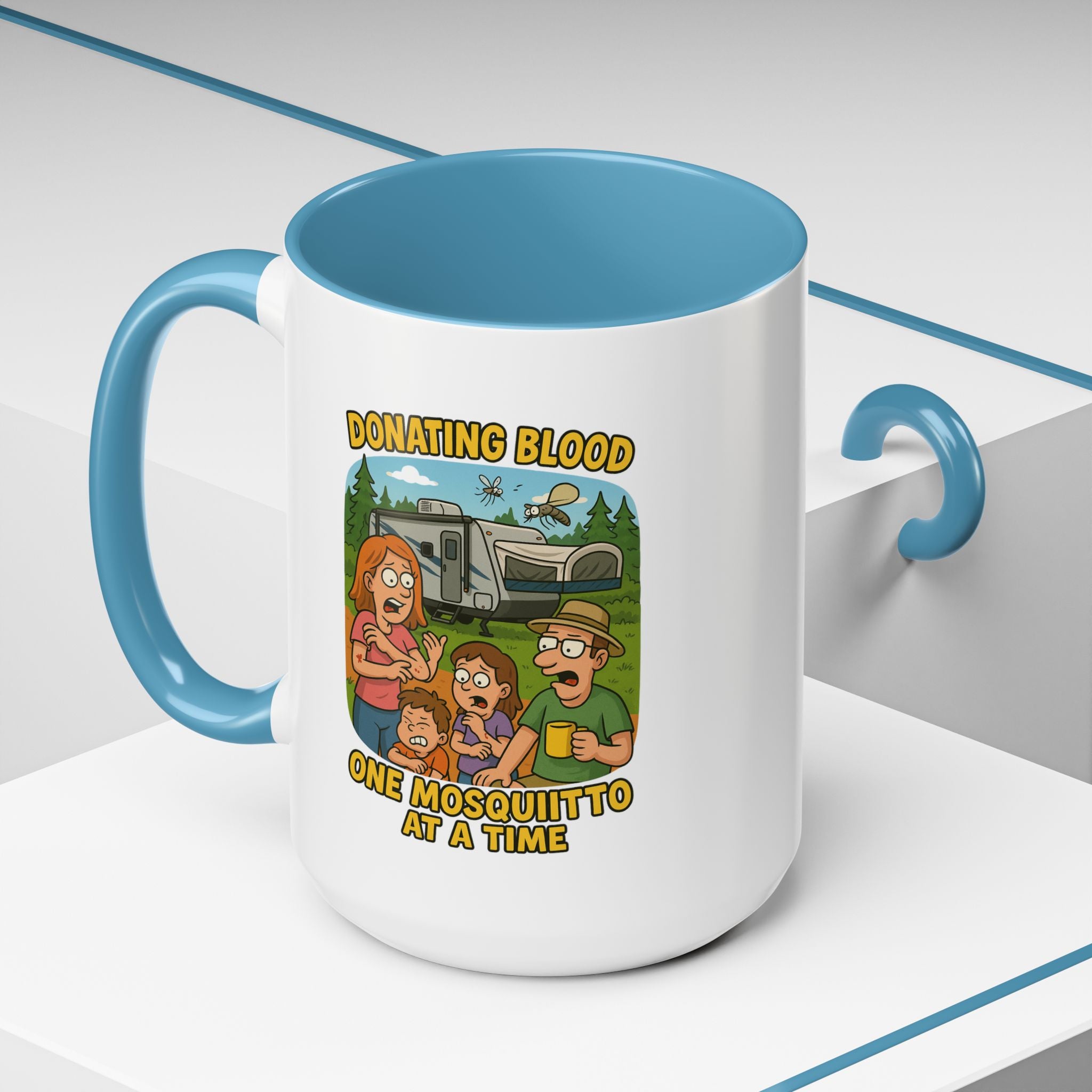 Donating Blood Coffee Mug with Fun Cartoon Design, Unique Gift for Nurses, Healthcare Workers, Humorous Office Mug, Blood Donation Awareness