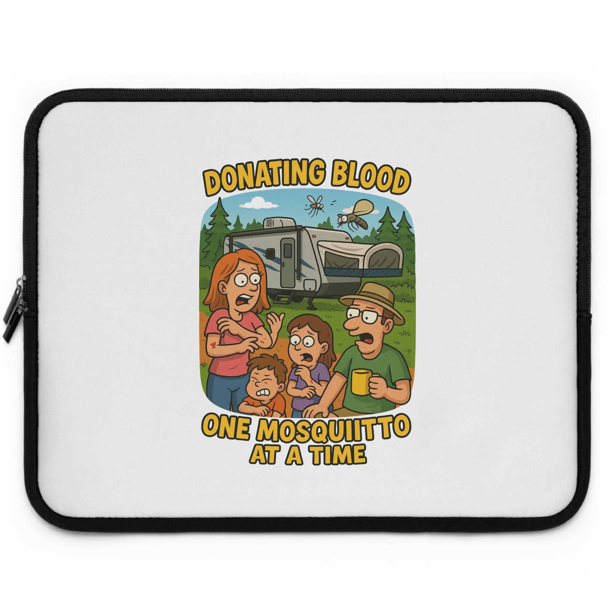 Whimsical Laptop Sleeve featuring Fun Design, Perfect for Students, Donating Blood, Office Use, Gifts, & Eco-Friendly Style