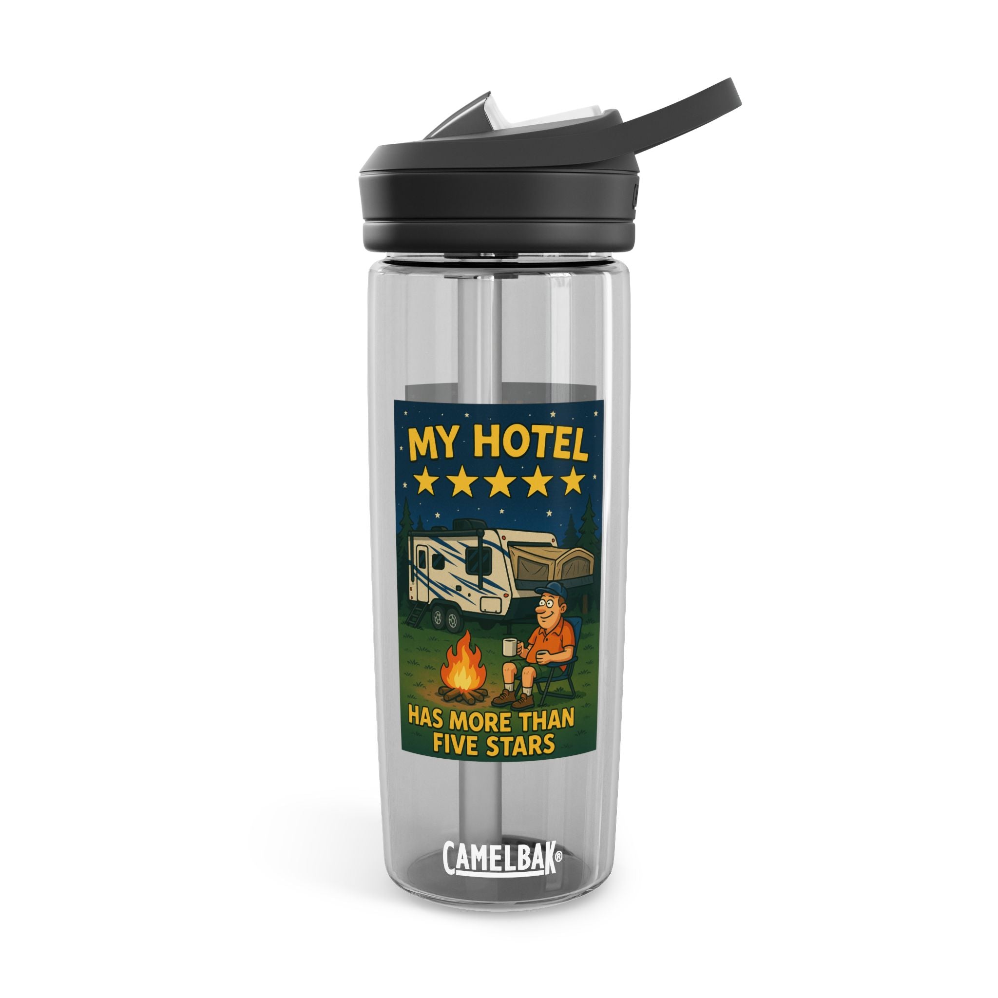 Camping Water Bottle with Inspirational Camping Quote, 20oz|25oz Camp Flask, Outdoor Gear, Travel Mug, Hiking Bottle, Adventure Gift