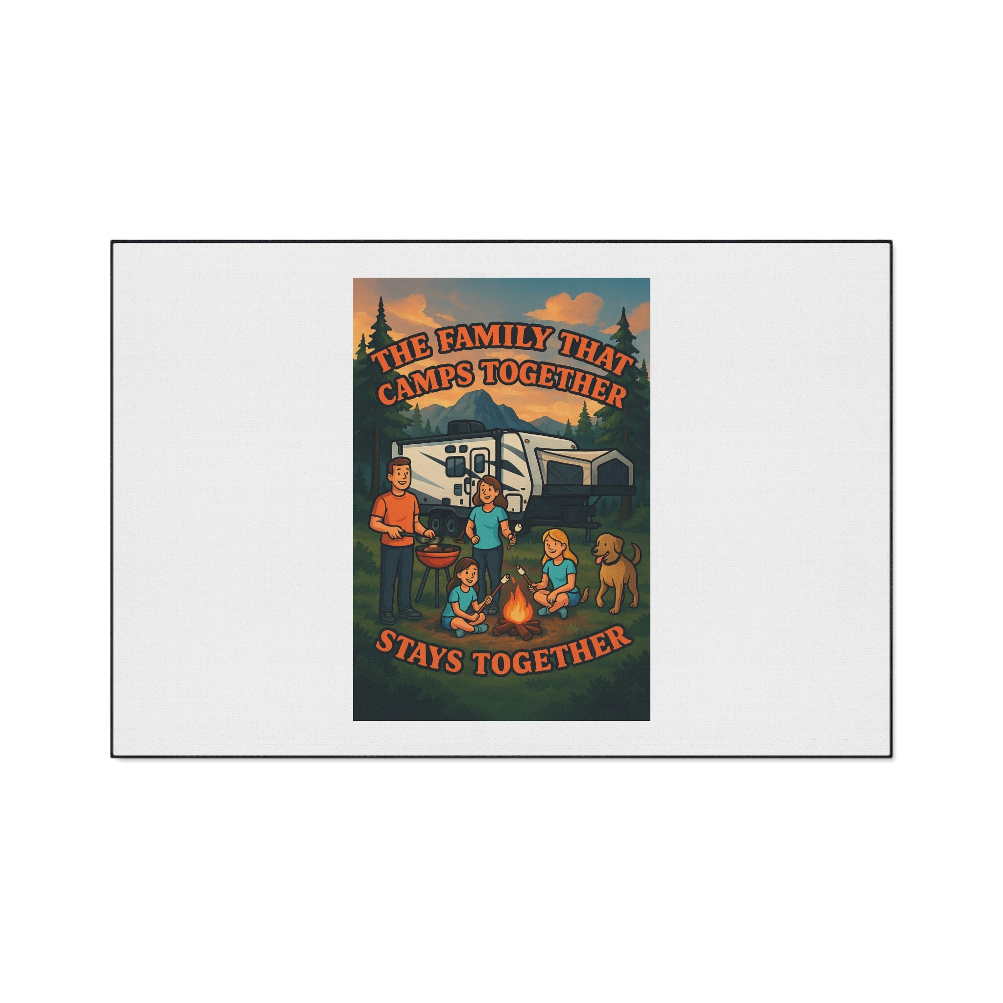 Family Camping Floor Mat - The Family That Camps Together Stays Together, Outdoor Rug, Durable Welcome Mat, RV Accessory, Camp Decor