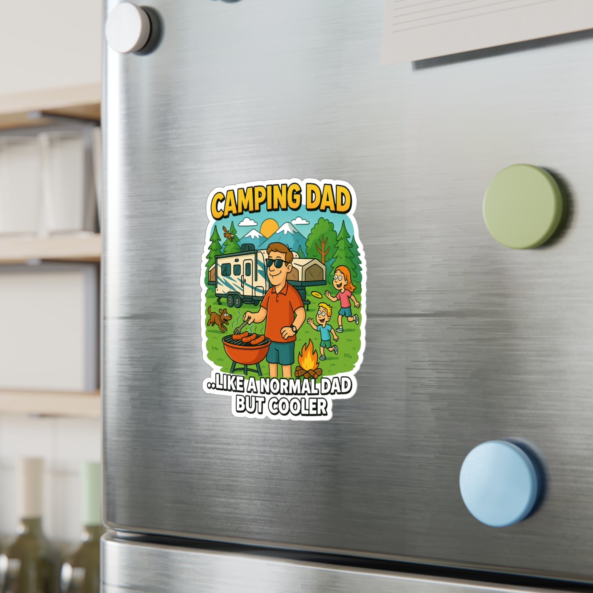 Cool Camping Dad Vinyl Decal - Perfect for Fathers Day and Outdoor Enthusiasts