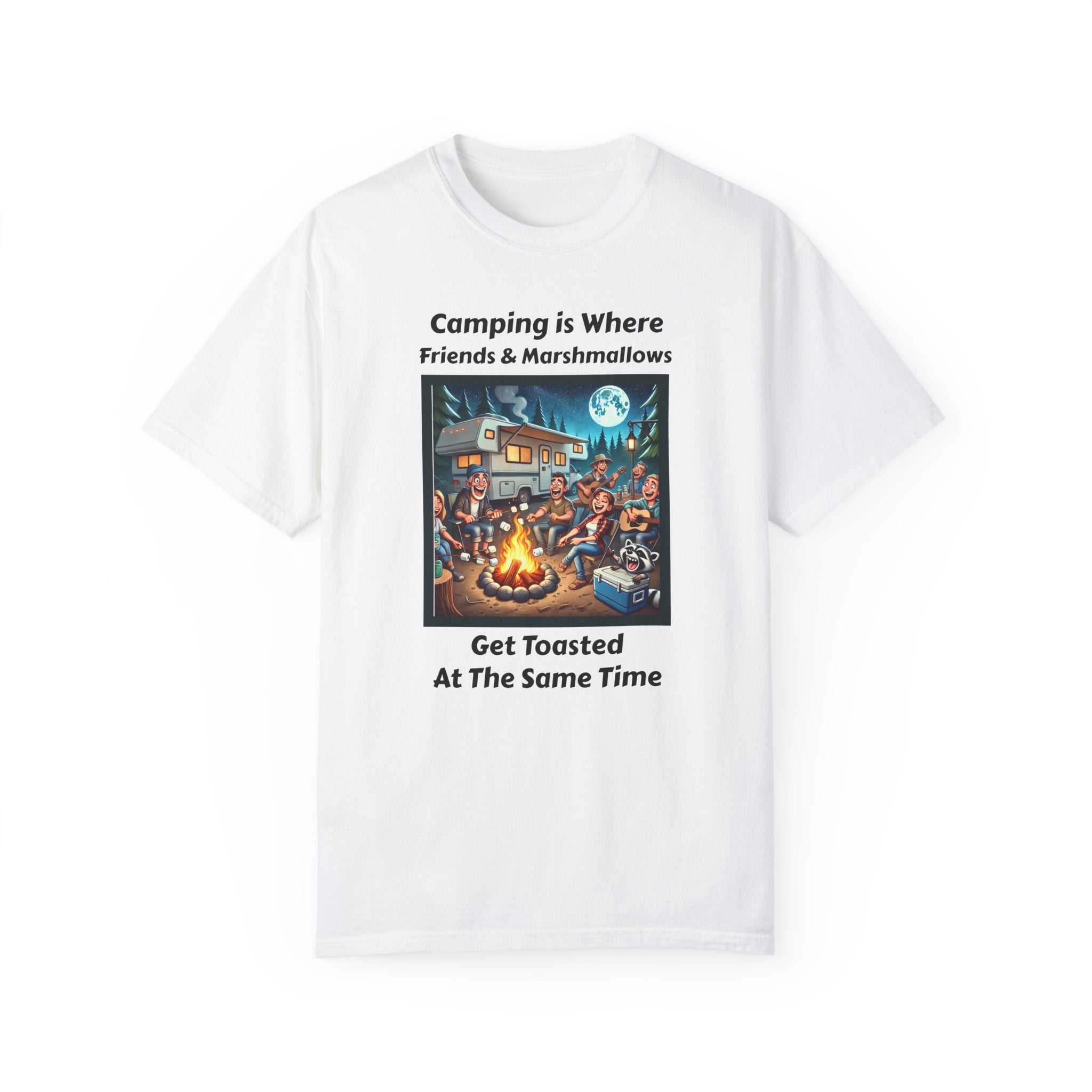 Camping Friends Unisex T-shirt - Camping is where friends and marshmallows get toasted at the same time