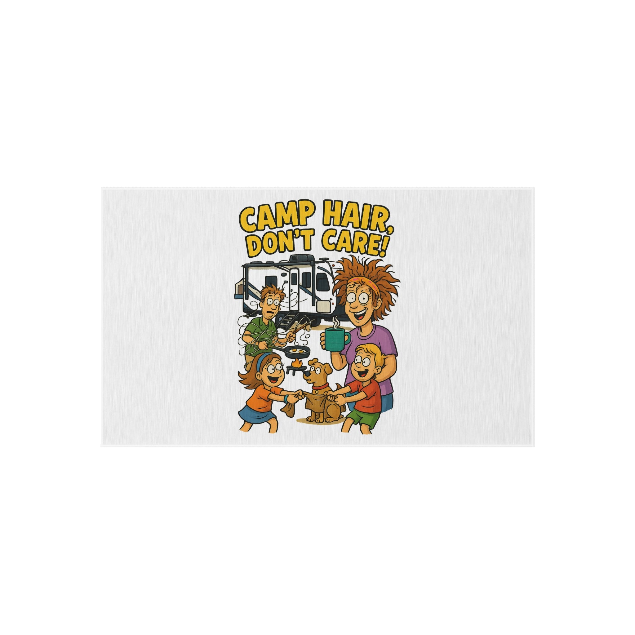 Camp-Themed Outdoor Rug - Perfect for Camping, RV Trips, Beach Days, Front Porch Decor, and Family Gatherings