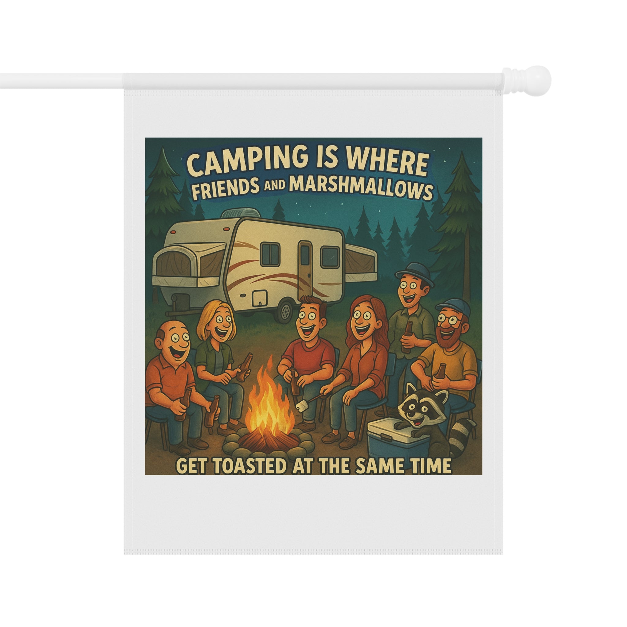 Camping Vibes Garden Banner, Outdoor Decor, RV Camping Flag, Boho Garden Flag, Fun Camper Decor