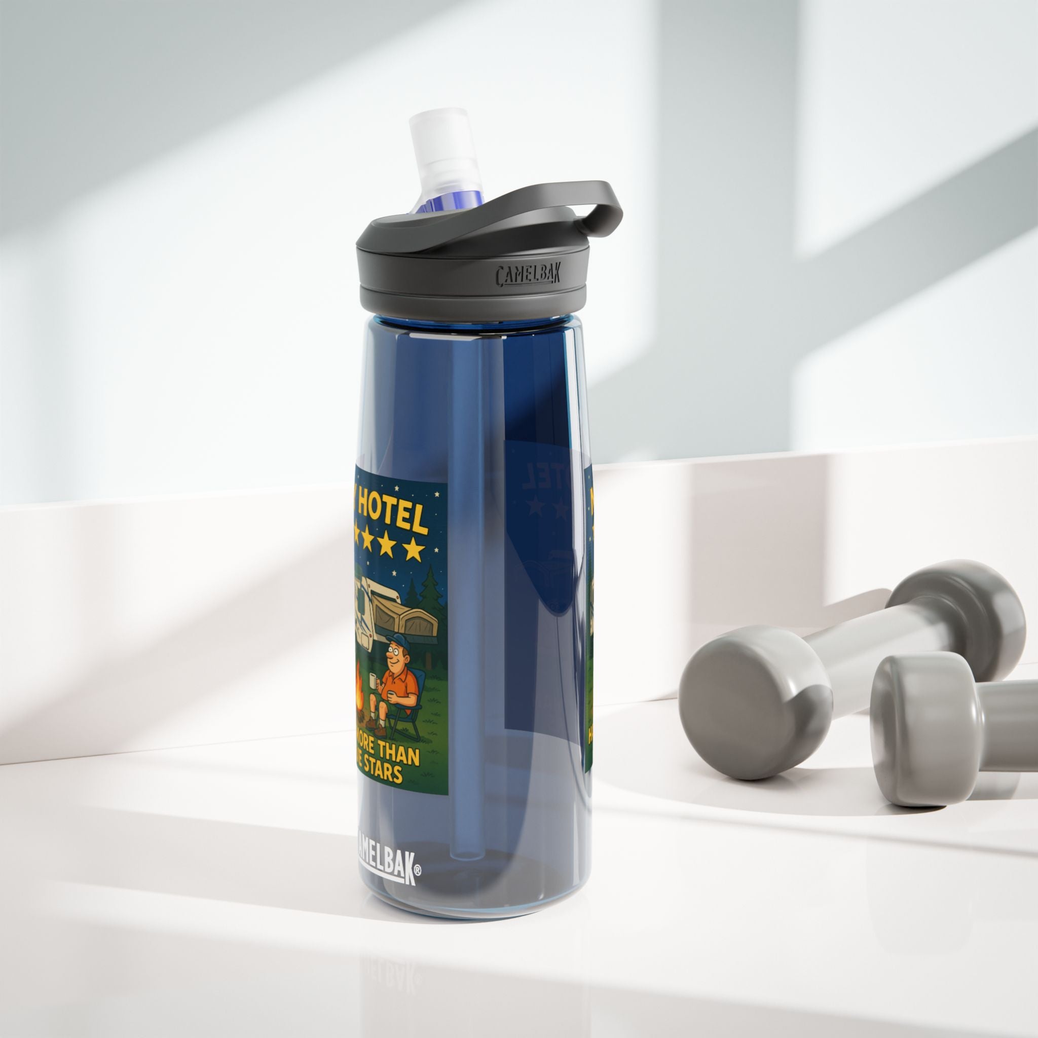 Camping Water Bottle with Inspirational Camping Quote, 20oz|25oz Camp Flask, Outdoor Gear, Travel Mug, Hiking Bottle, Adventure Gift