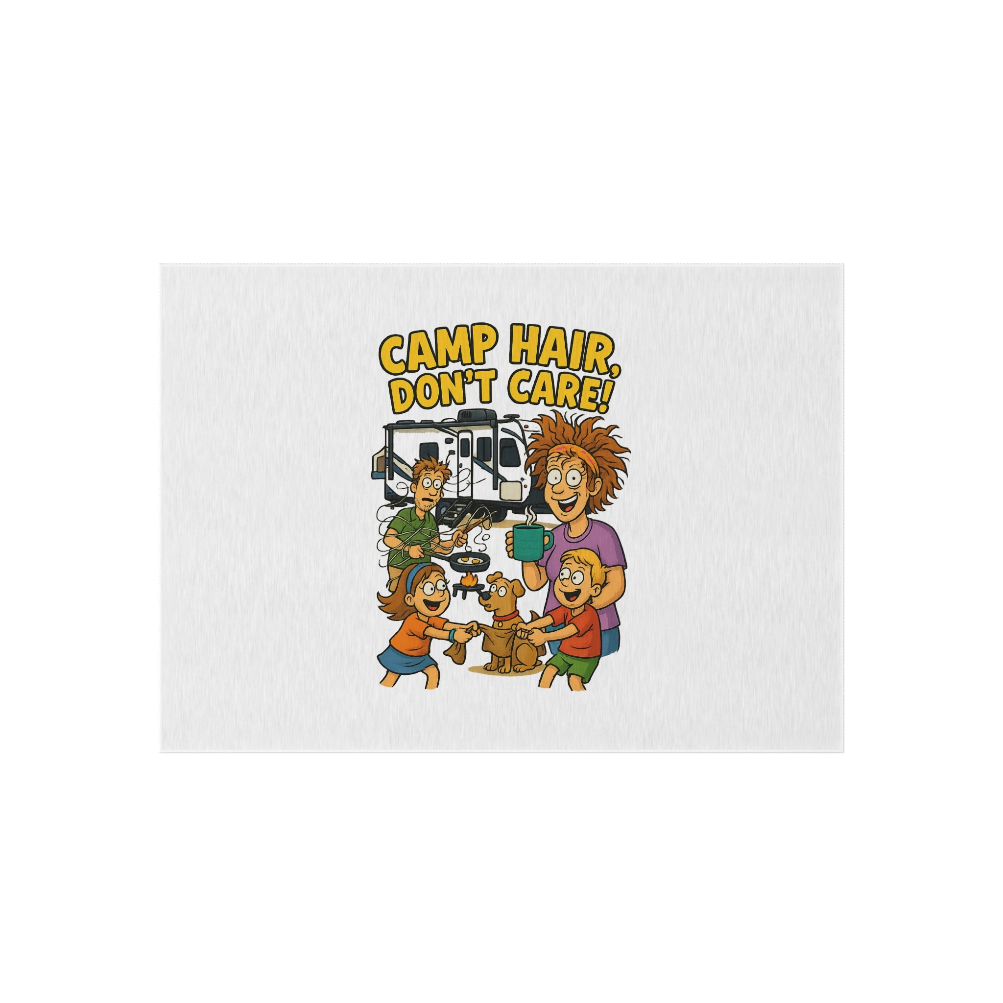 Camp-Themed Outdoor Rug - Perfect for Camping, RV Trips, Beach Days, Front Porch Decor, and Family Gatherings