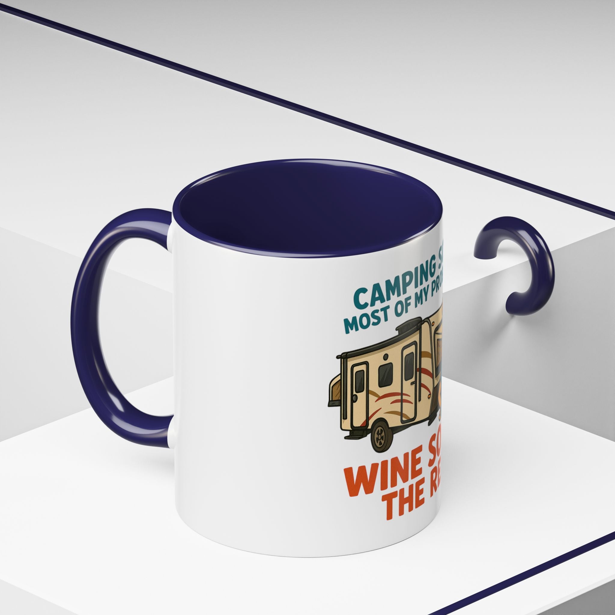 Camping Coffee Mug - Wine Solves the Rest - Fun Camper Mug for Nature Lovers, Gift for Adventurers, Travel Mug, Coffee Lover's Gift