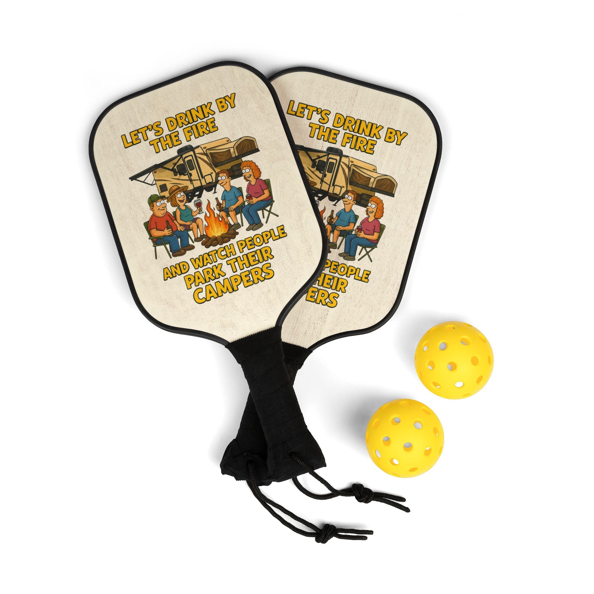 Pickleball Paddle Set for Campfire Lovers, Fun Outdoor Game Kit, Great for Picnics, Camping, Family Gatherings, Unique Gift Idea