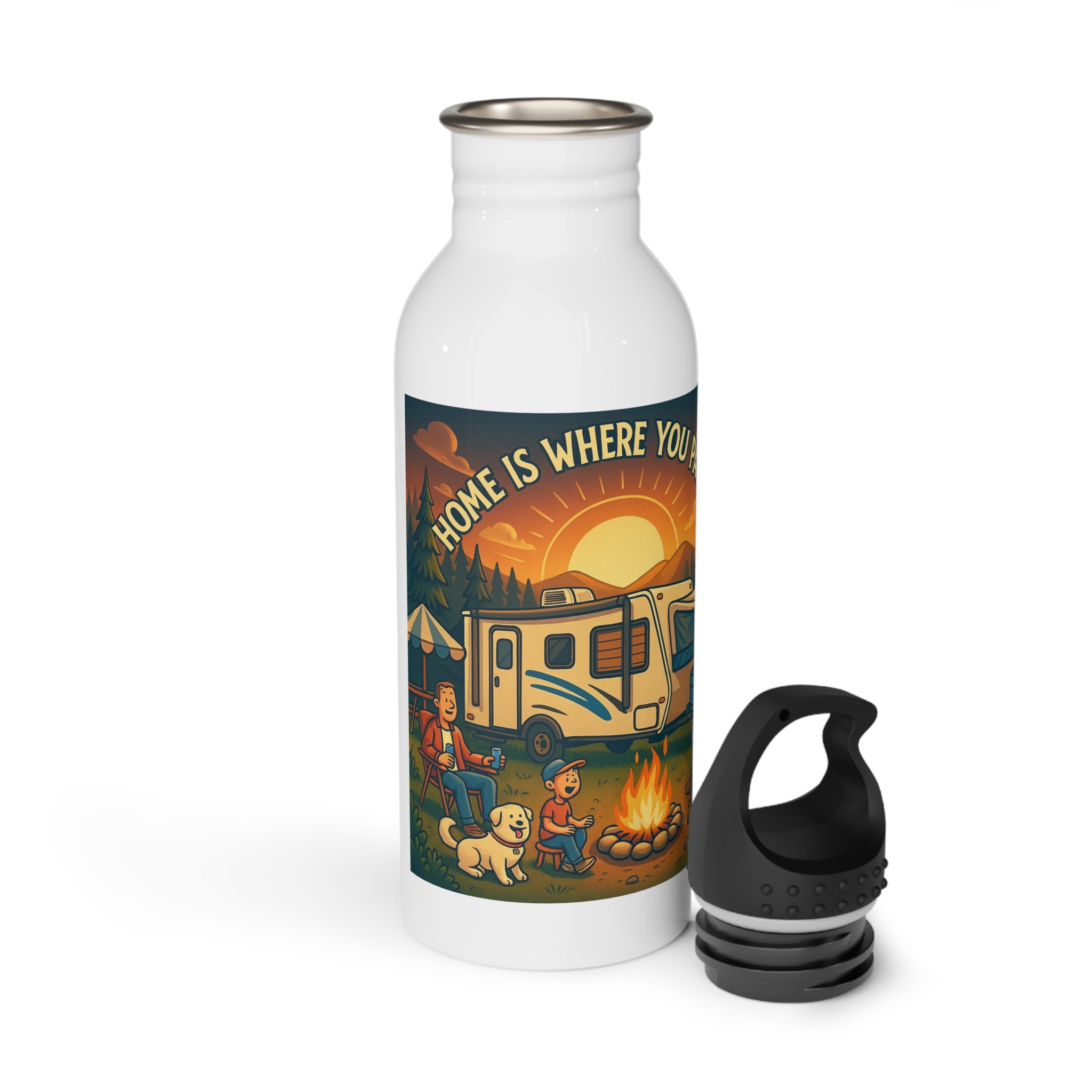 Camping Vibes Stainless Steel Water Bottle | Adventure Gift | Outdoor Enthusiast | RV Life | Camping Essentials | Travel Hydration