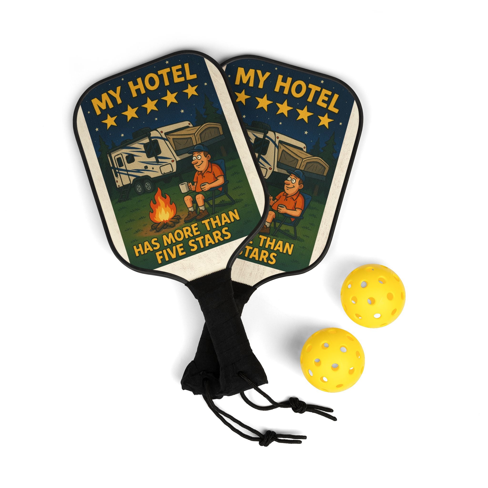 Pickleball Paddle Set for Campers, Fun Sports Gift, Outdoor Recreation, Pickleball Accessories, Camping Humor