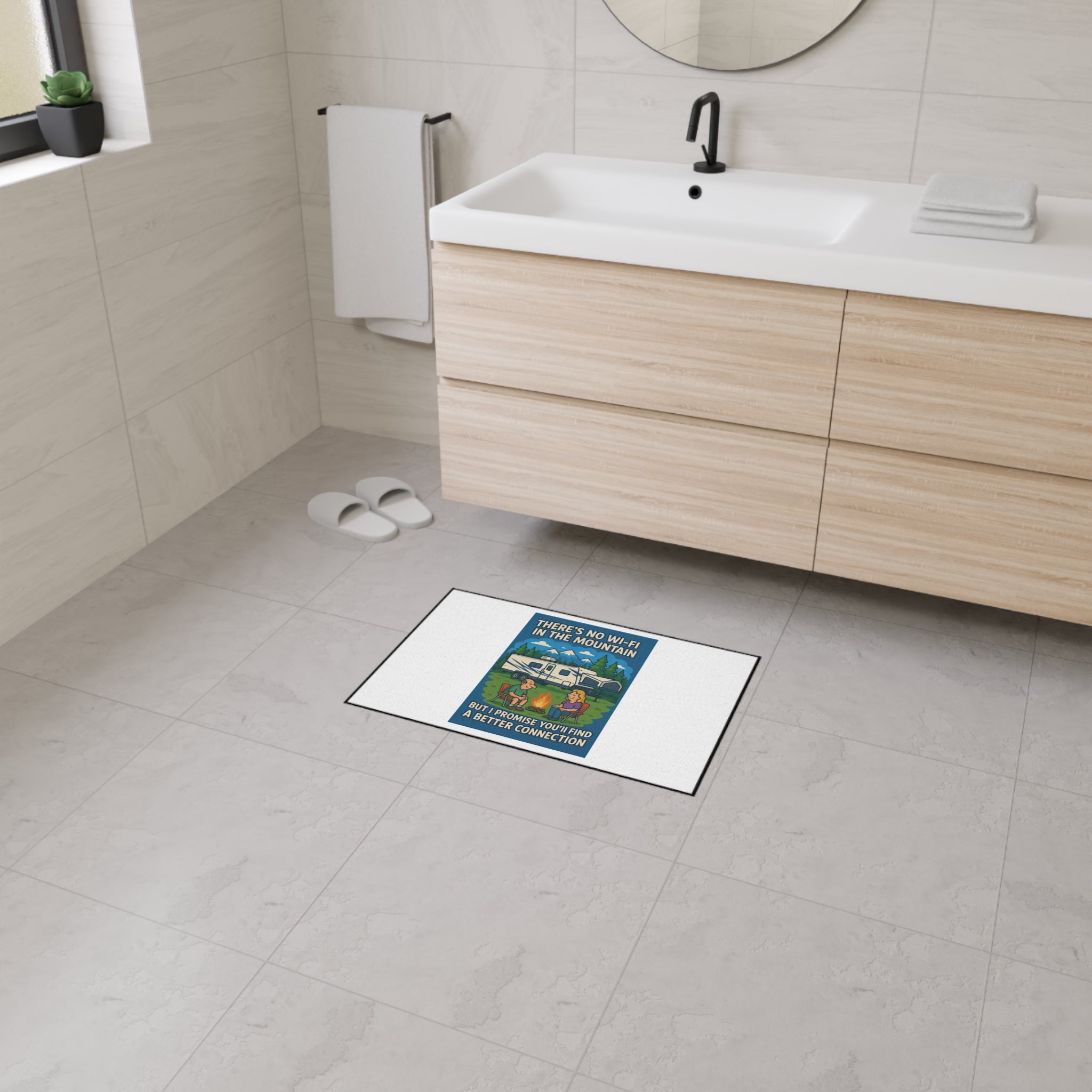 Camping Enthusiast Floor Mat, Retro Outdoor Rug, RV Decor, Campfire Mat, Gift for Nature Lovers, Cozy Cabin Accessory