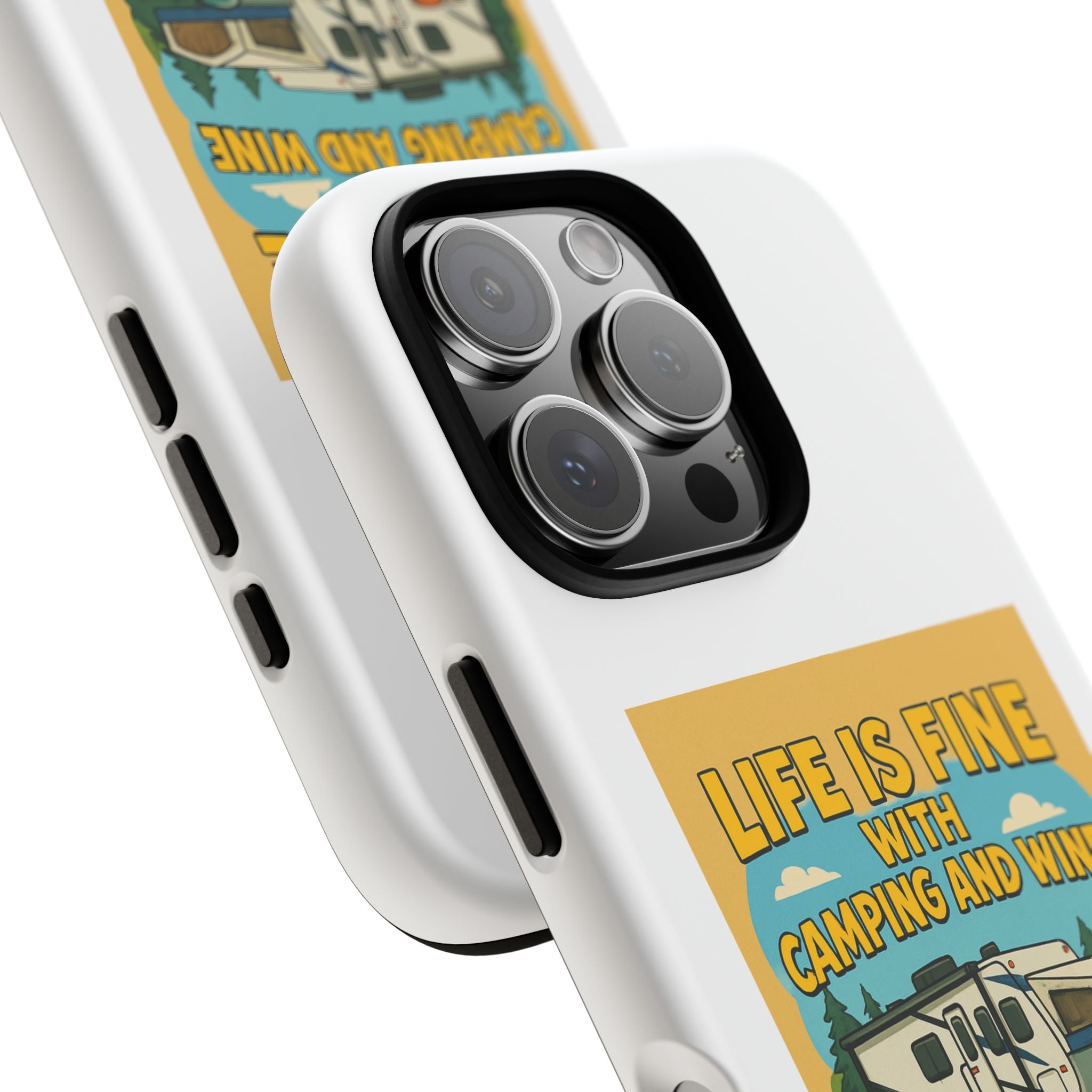 Camping & Wine Phone Case, Outdoor Adventure Accessory, Fun Gift for Campers, Summer Travel Essential, RV Lover Present