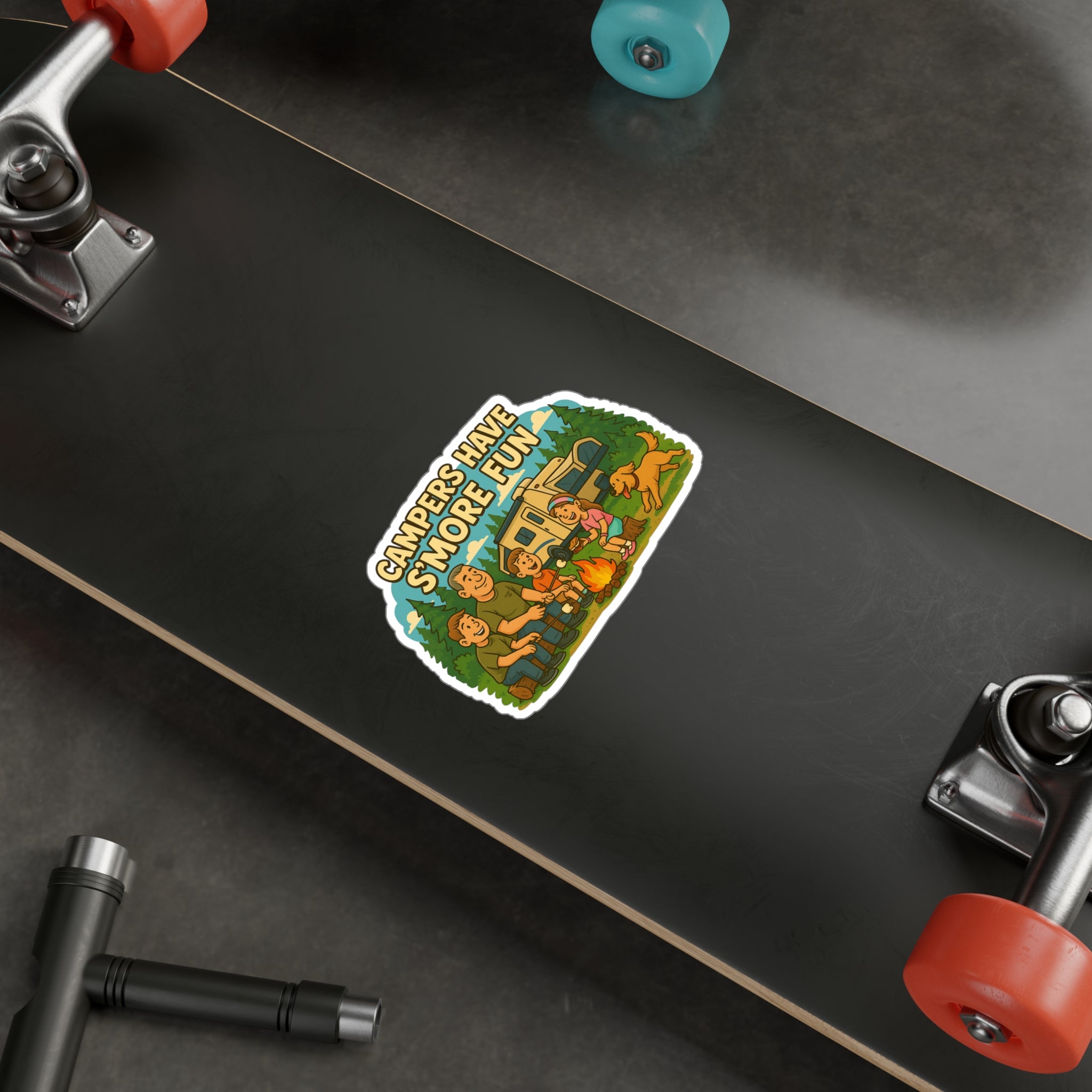 Campfire Family Fun Vinyl Decals | Camping Decor for Adventurers, Stickers for Water Bottles, Laptops, RVs and More
