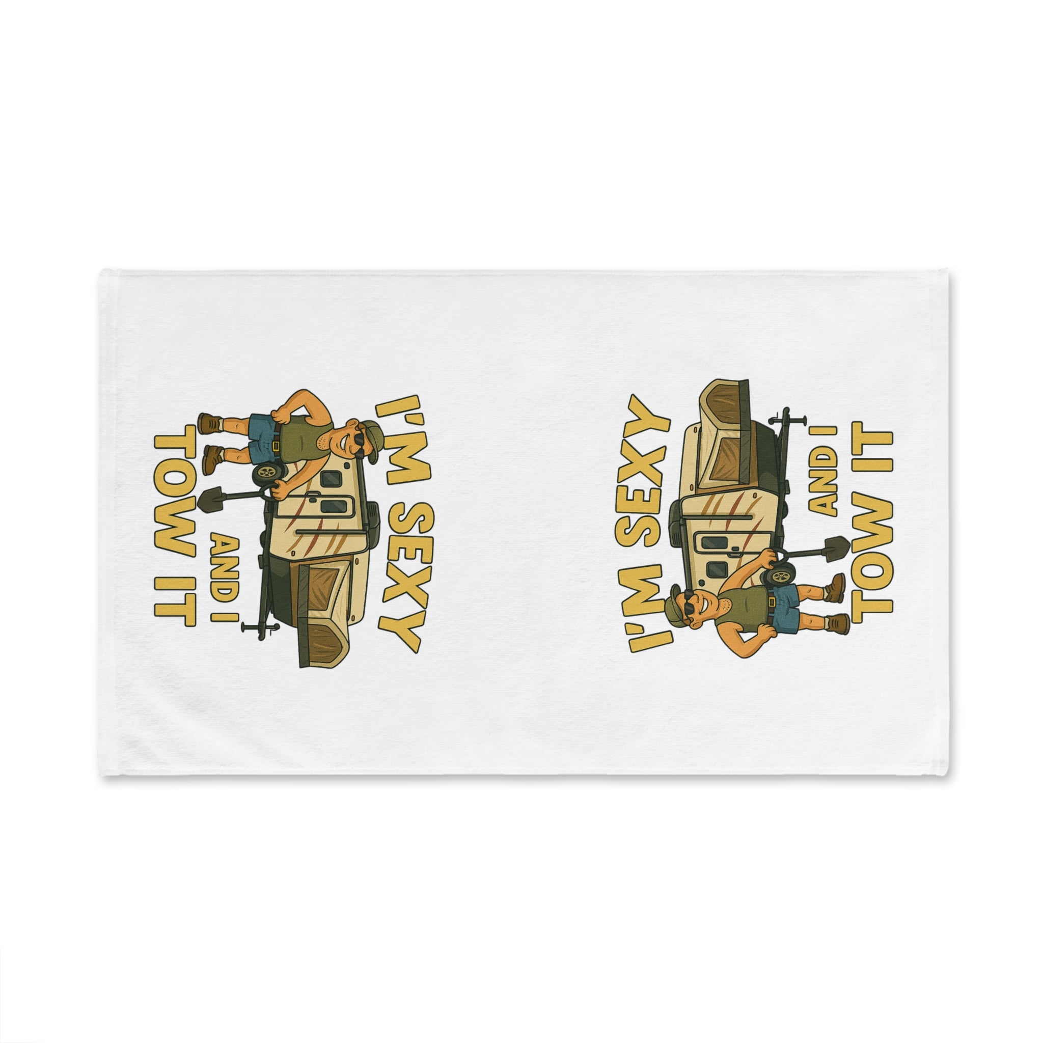 Playful Camping Hand Towel, Fun Kitchen Decor, Unique Gift for Him, RV Lover, Humor Towel for Outdoor Enthusiasts