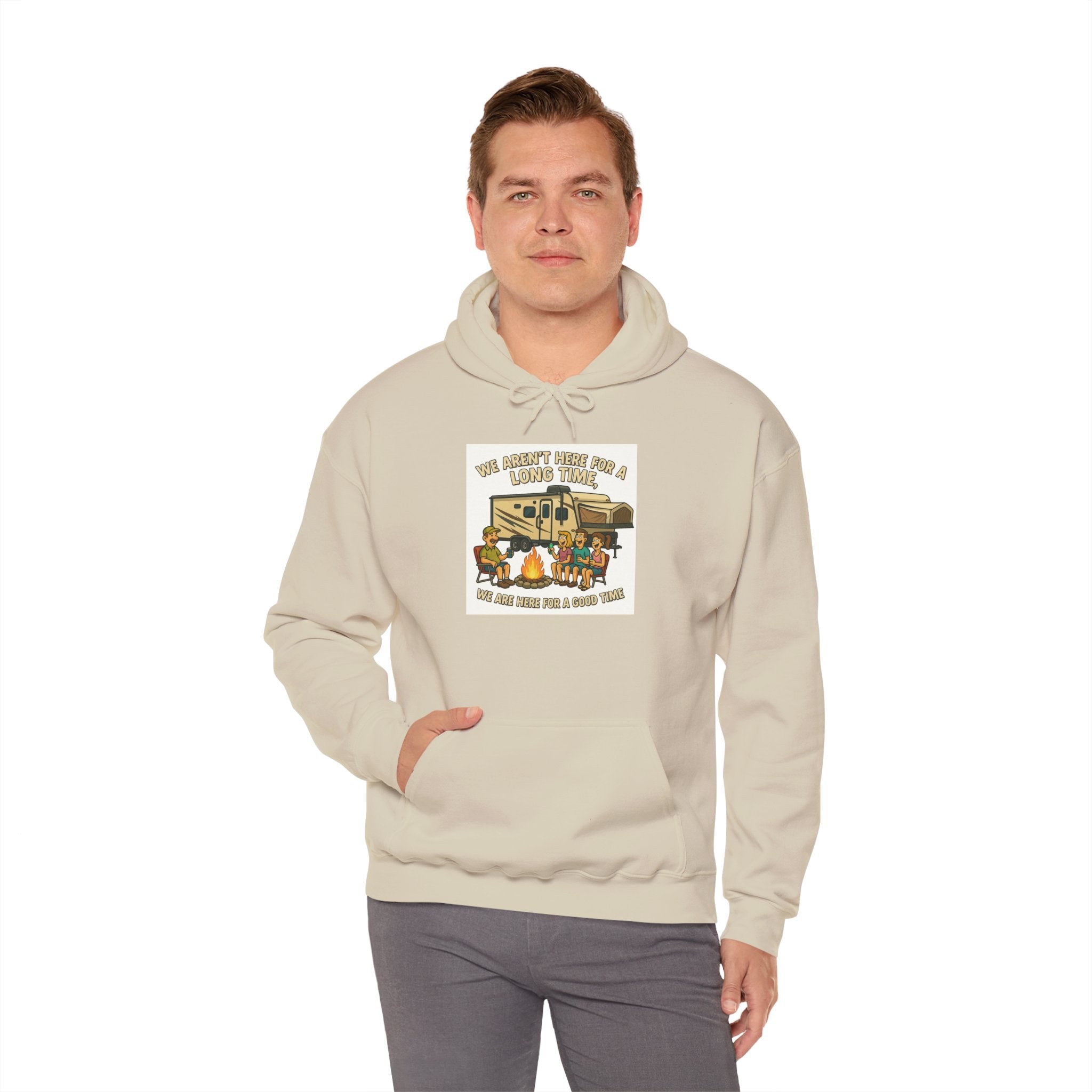 Adventure Awaits Graphic Hoodie - We aren't here for a long time, we are here for a good time