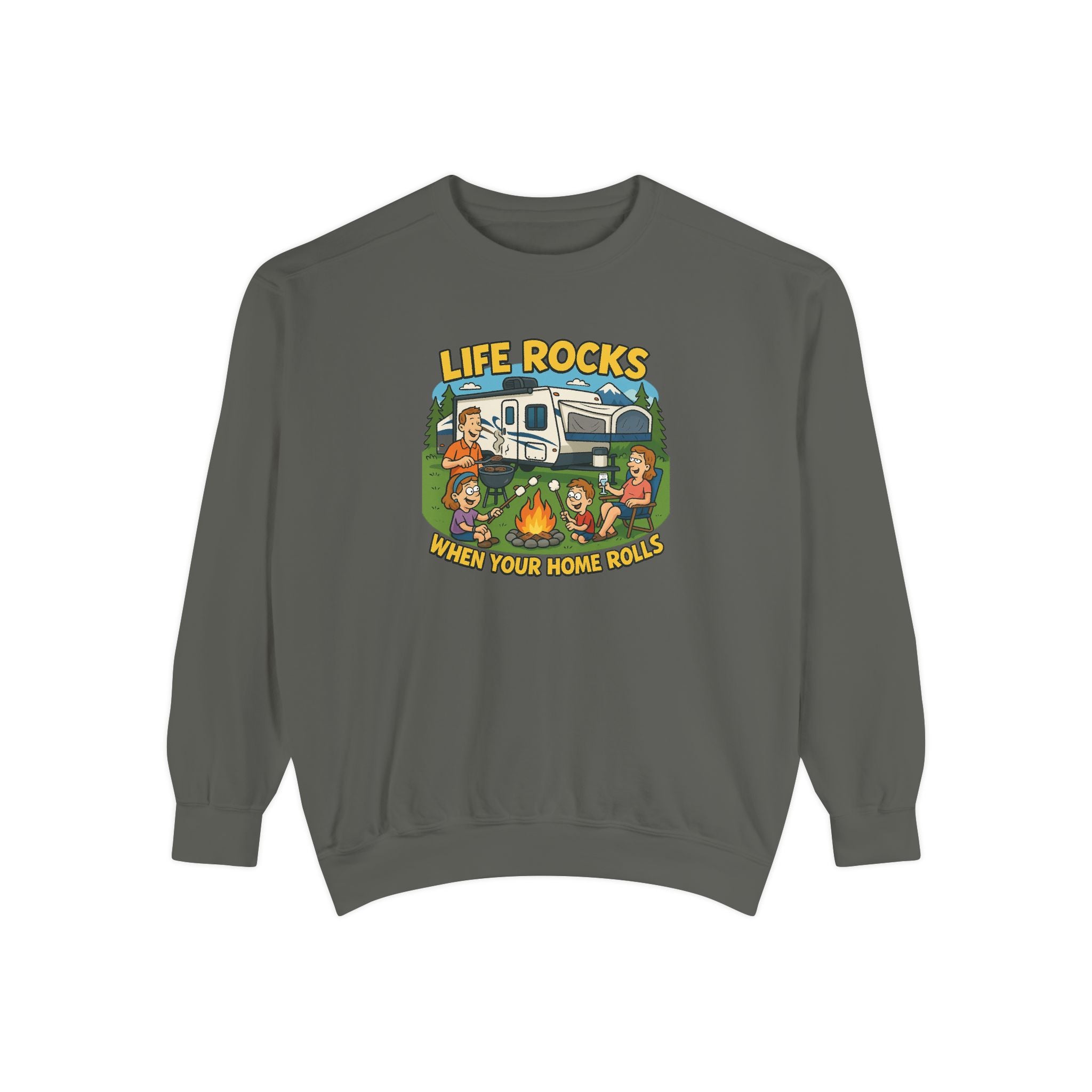 Retro Camping Sweatshirt, Life Rocks Sweater, Unisex Sweatshirt, Vintage RV Sweatshirt, Cozy Outdoor Apparel, Gift for Campers