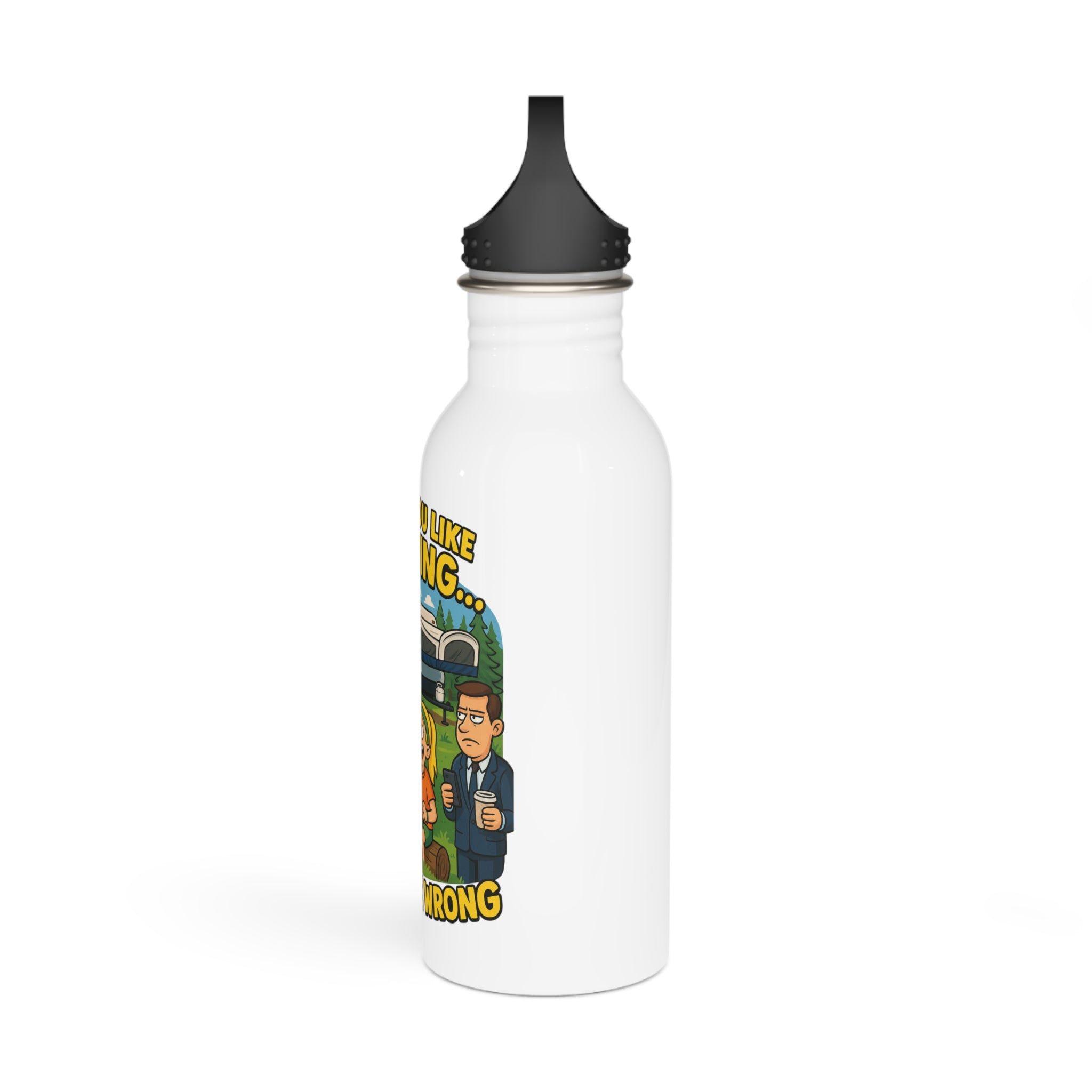 Camping Stainless Steel Water Bottle - Fun Outdoor Adventure Design