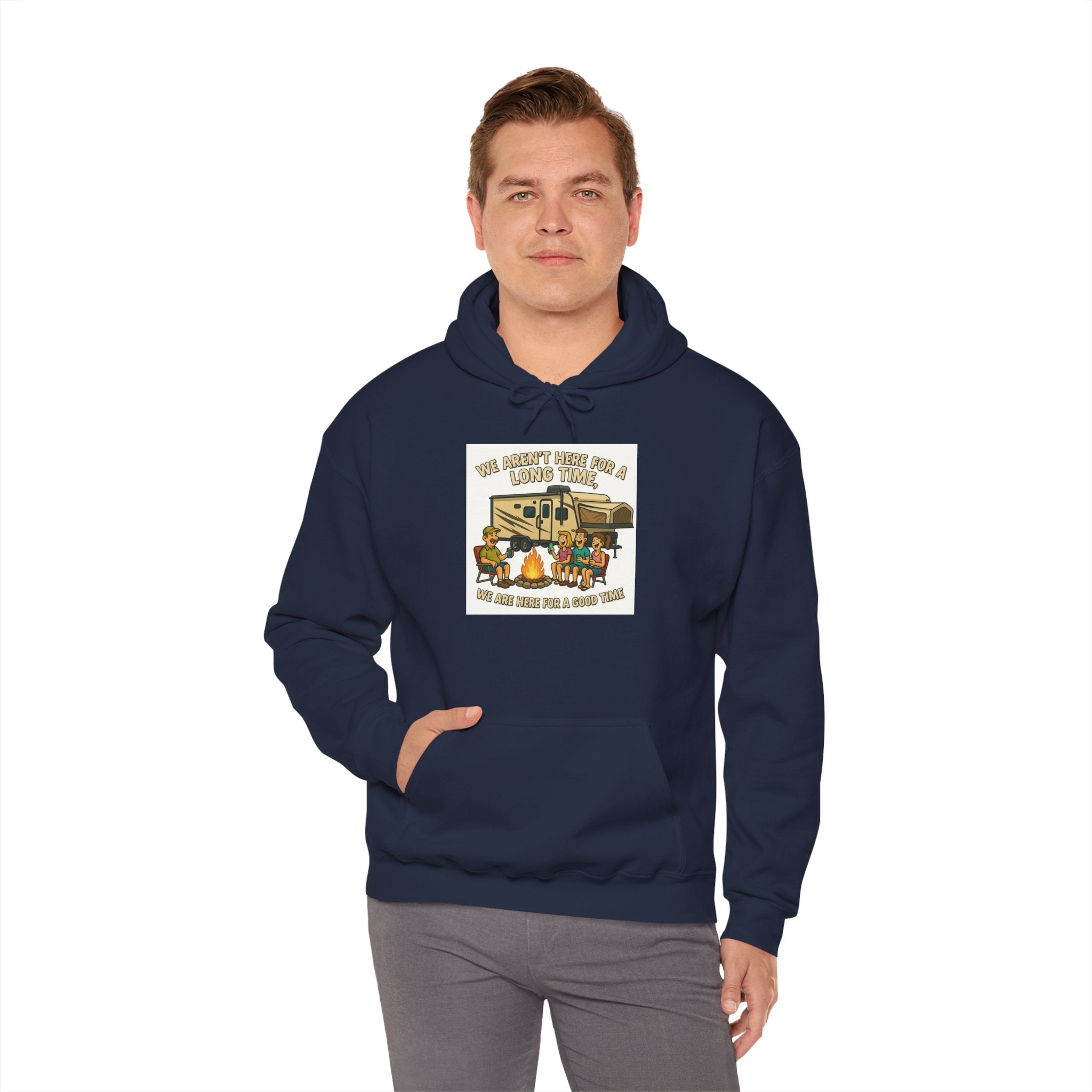 Adventure Awaits Graphic Hoodie - We aren't here for a long time, we are here for a good time