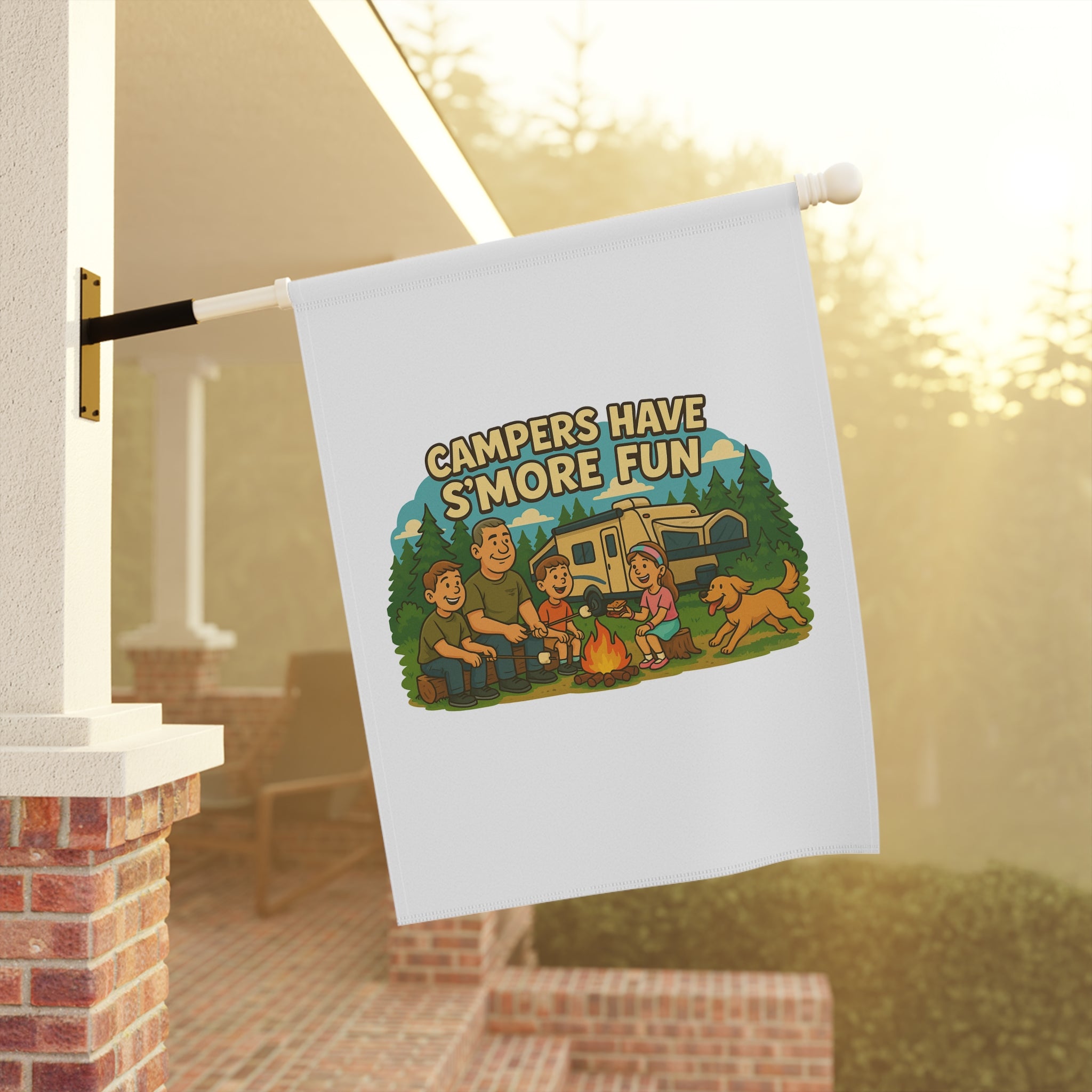 Camping Fun House Banner, Outdoor Decor, Garden Flag, Summer Vibes, Family Camping Theme, S'mores Lovers Sign
